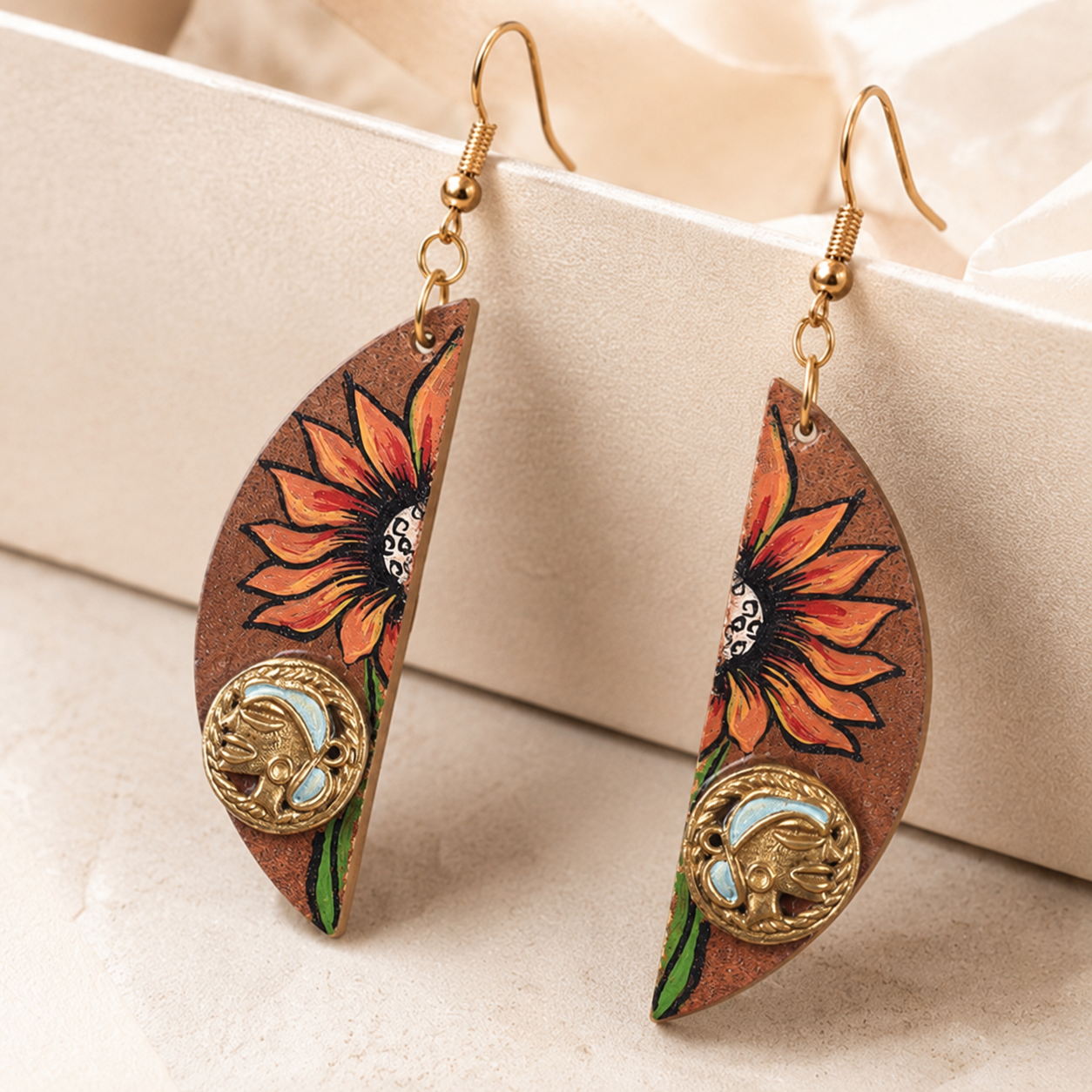 Butterfly-XII' Handcrafted Tribal Wooden Earrings