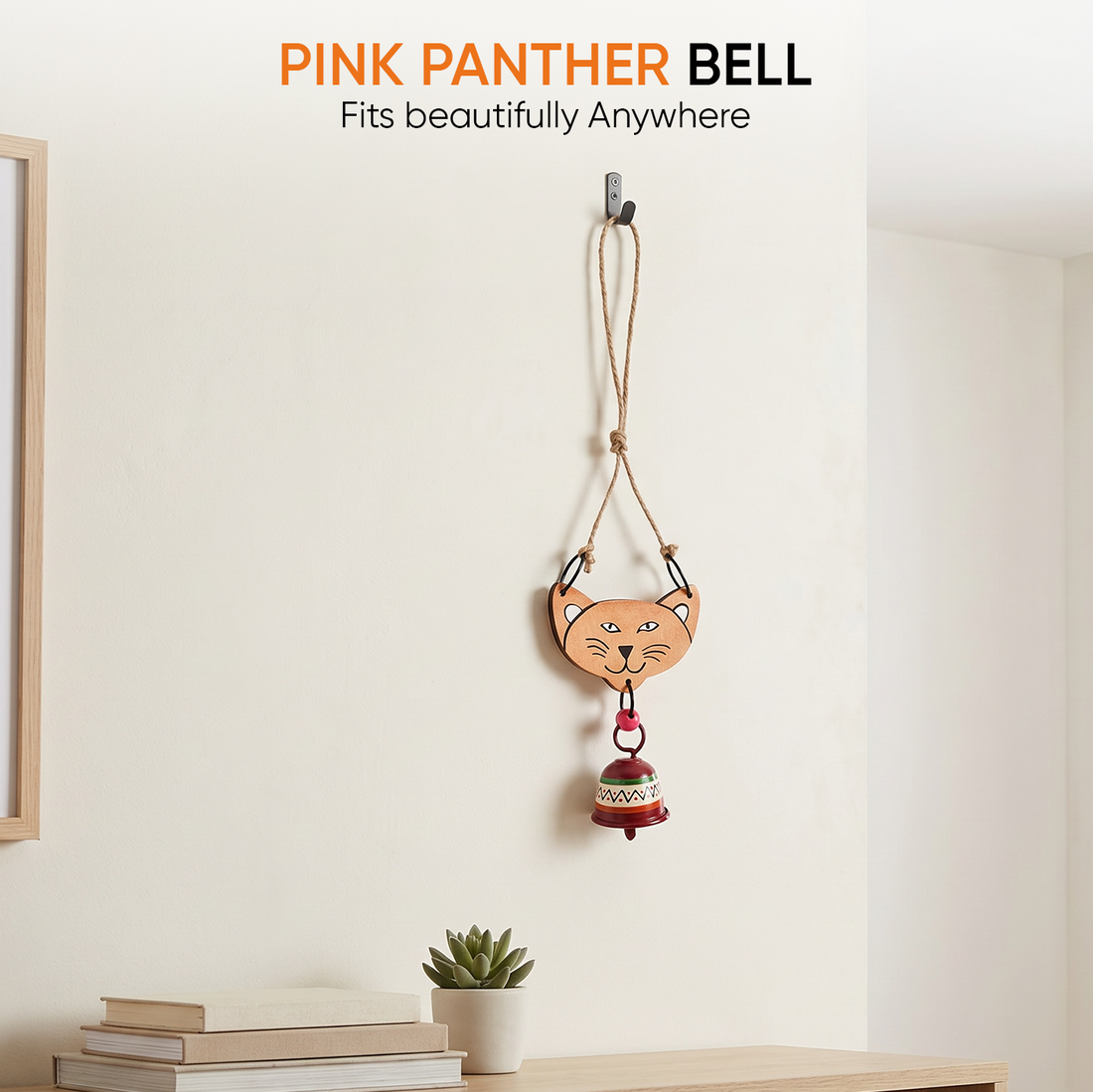 Pink Panther Wind Chimes with Metal Bell for Outdoor Hanging and Home Decoration