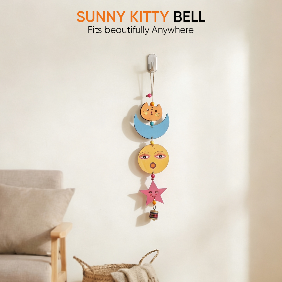 Sunny Kitty Wind Chime (17x4)