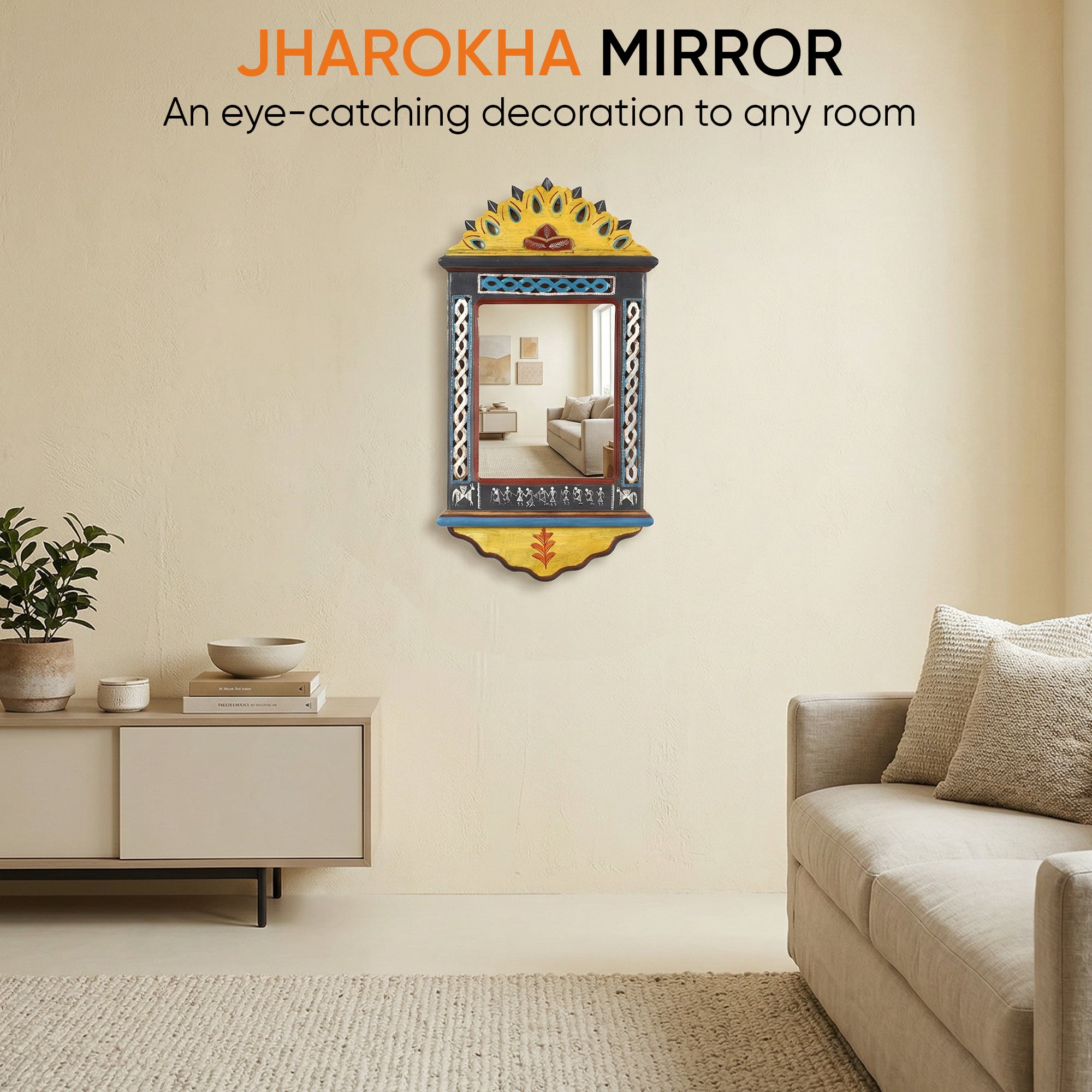 Handcrafted Jharokha Mirror Large (12x22")