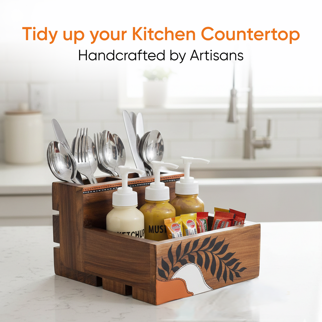 Warli Lifestyle Condiments Holder Box (6x6.5x4.5)