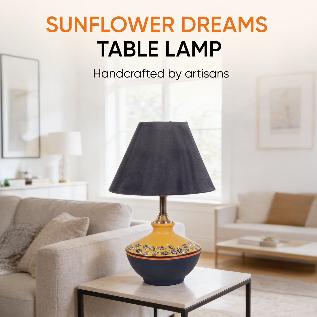 Sunflower Dreams Terracotta Table Lampshade ( 8x8x13)