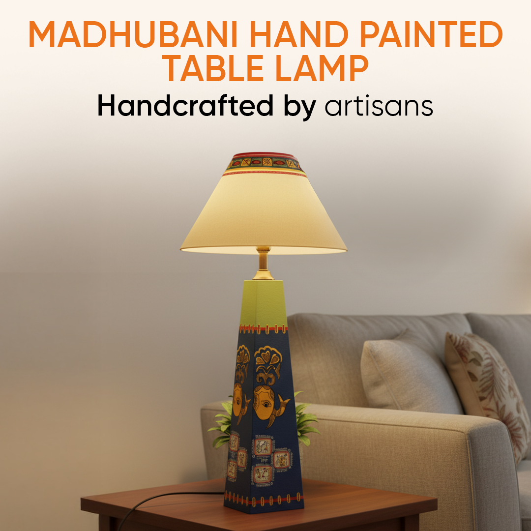 Madhubani Hand-Painted Table Lamp