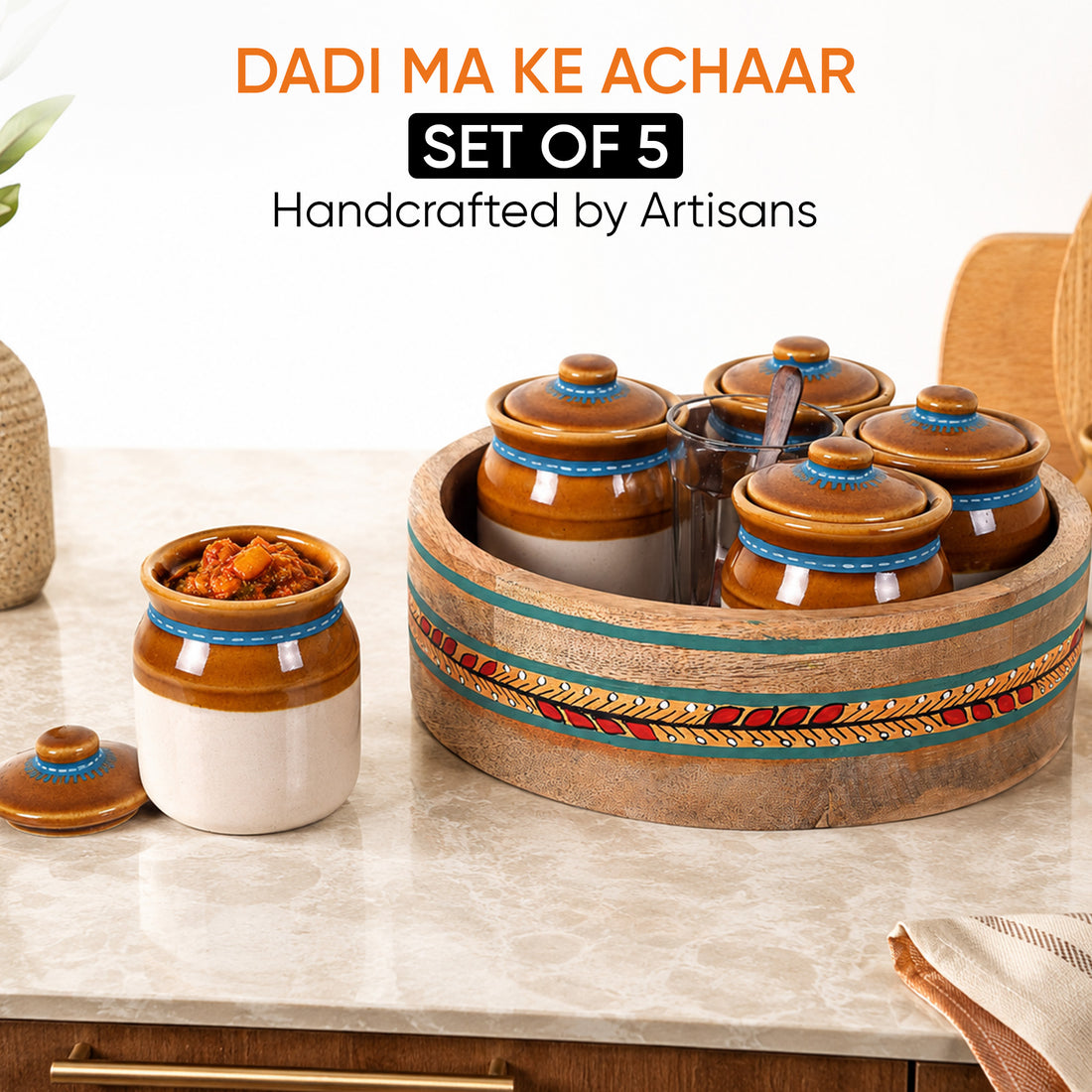 Dadi ma ke achaar SET OF 5 (9x9x4.6)