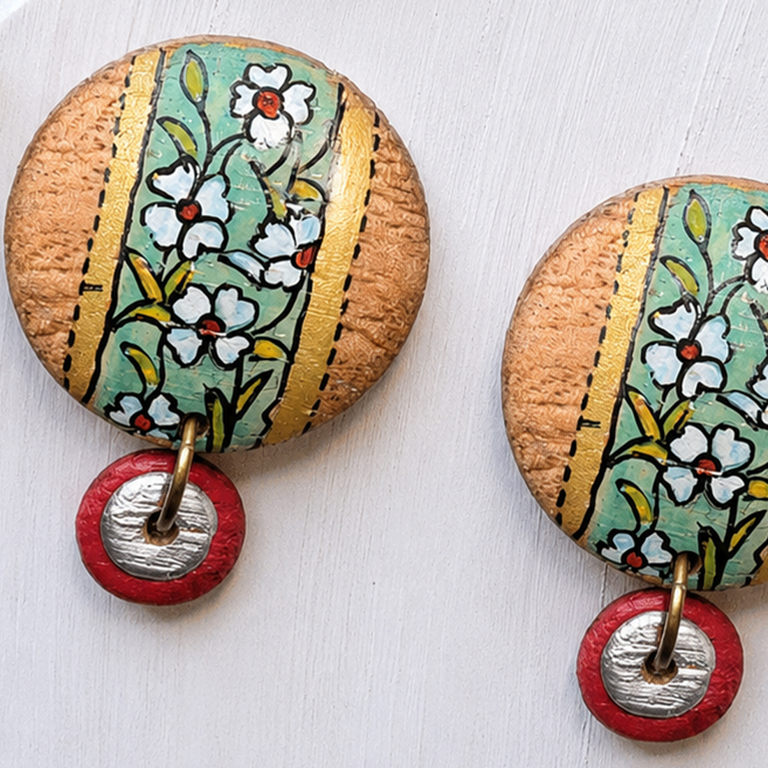 Vibrant Strokes Ethnic Studs