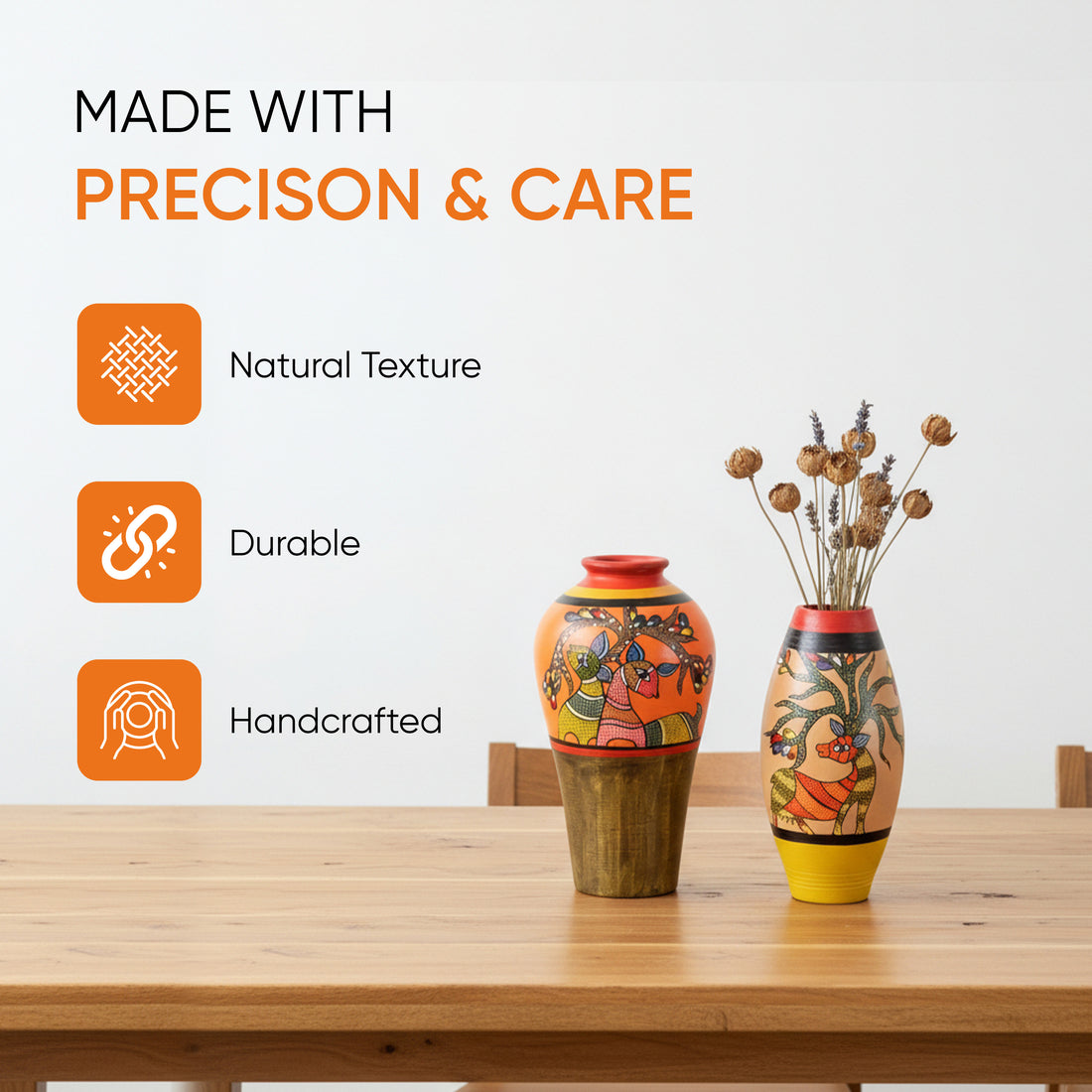 Heard of Deers Terracotta Vase Set of 2