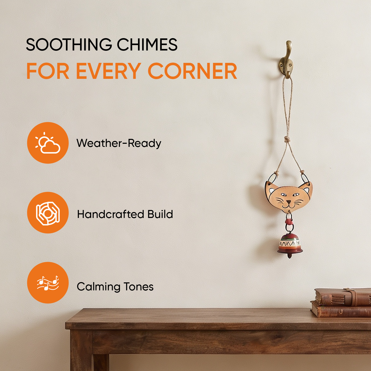 Pink Panther Wind Chimes with Metal Bell for Outdoor Hanging and Home Decoration