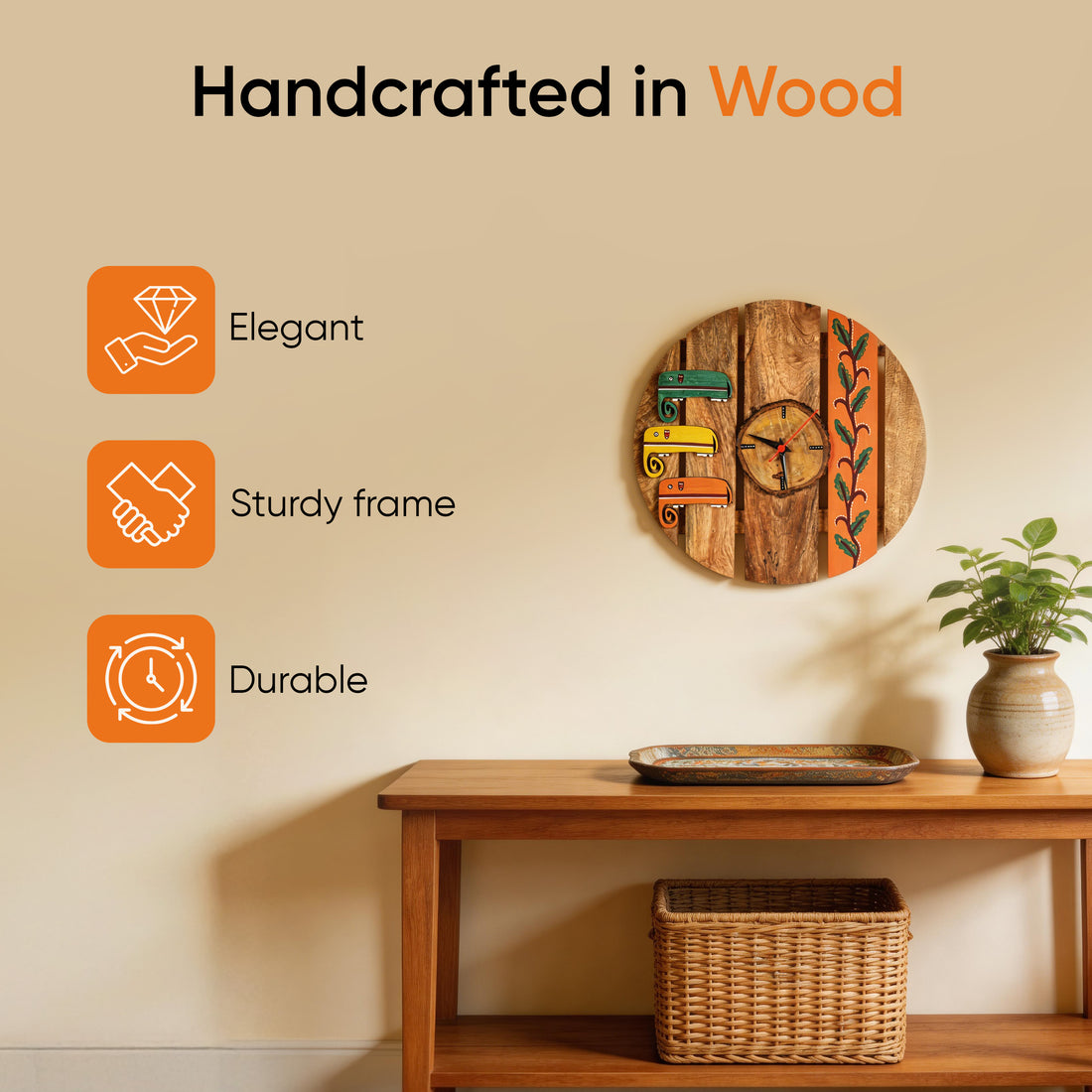 Majestic Elephants Wall Clock (12x1x12)