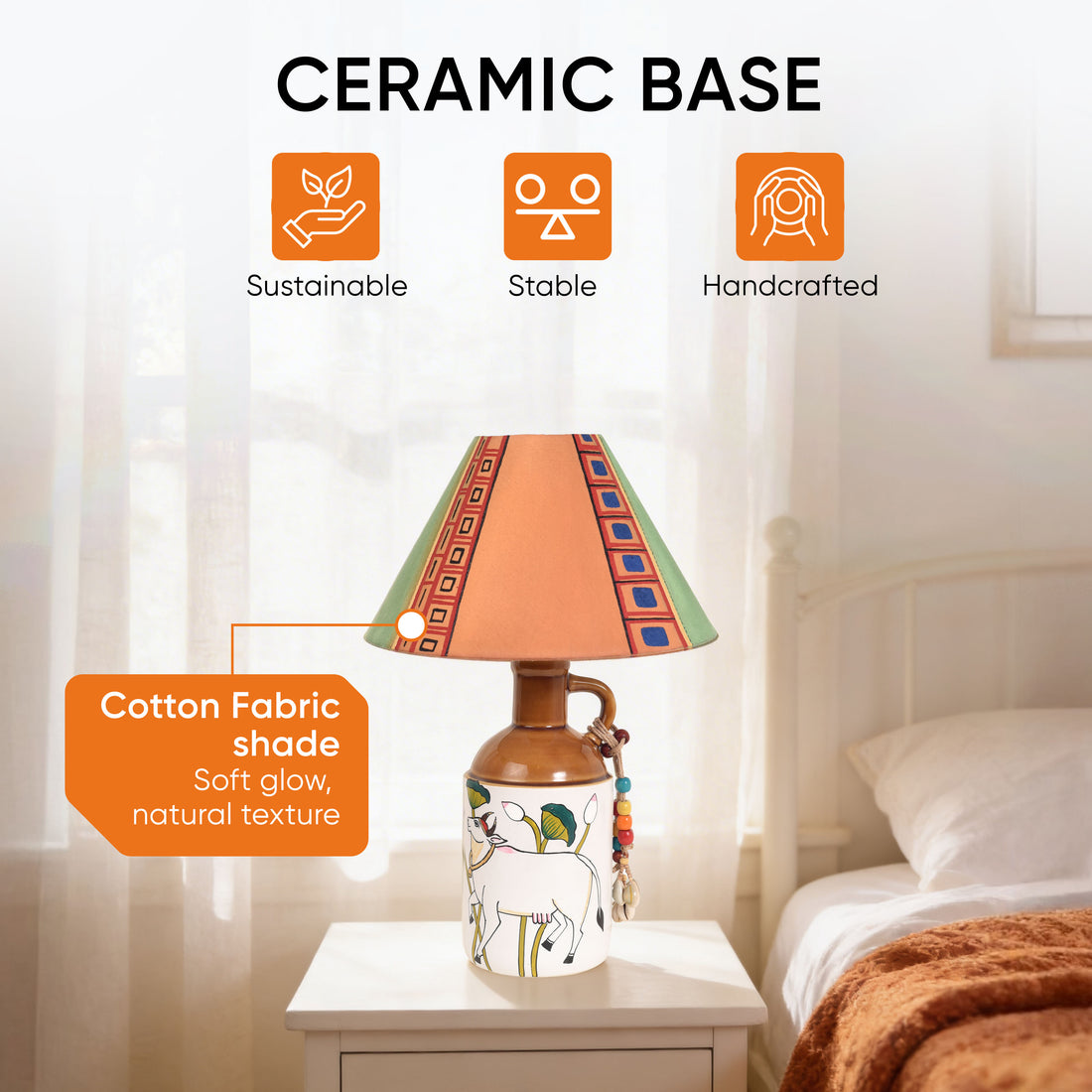 Royal Beige Radiance Ceramic Lamp & Shade