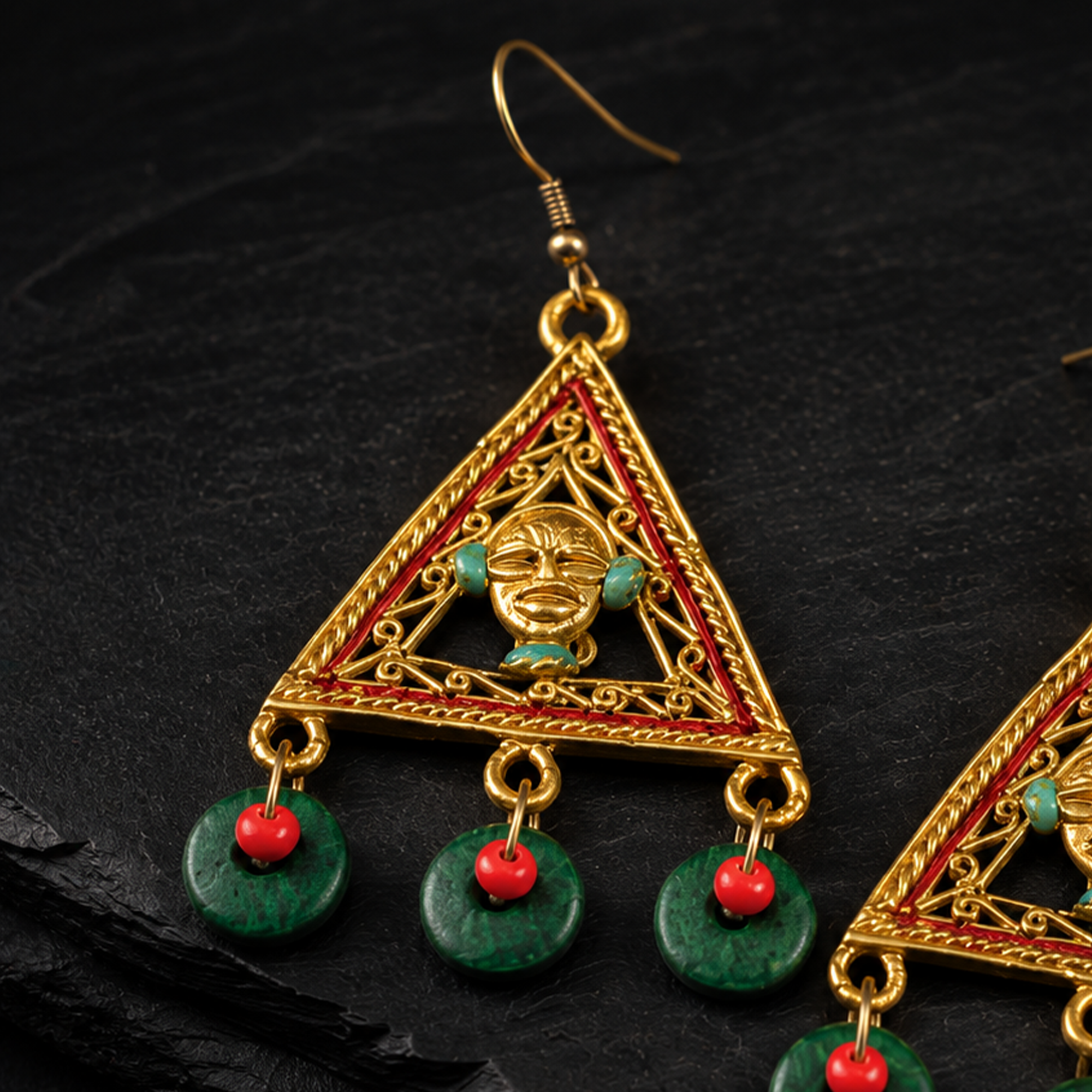 The Trinity Handcrafted Tribal Dhokra Earrings