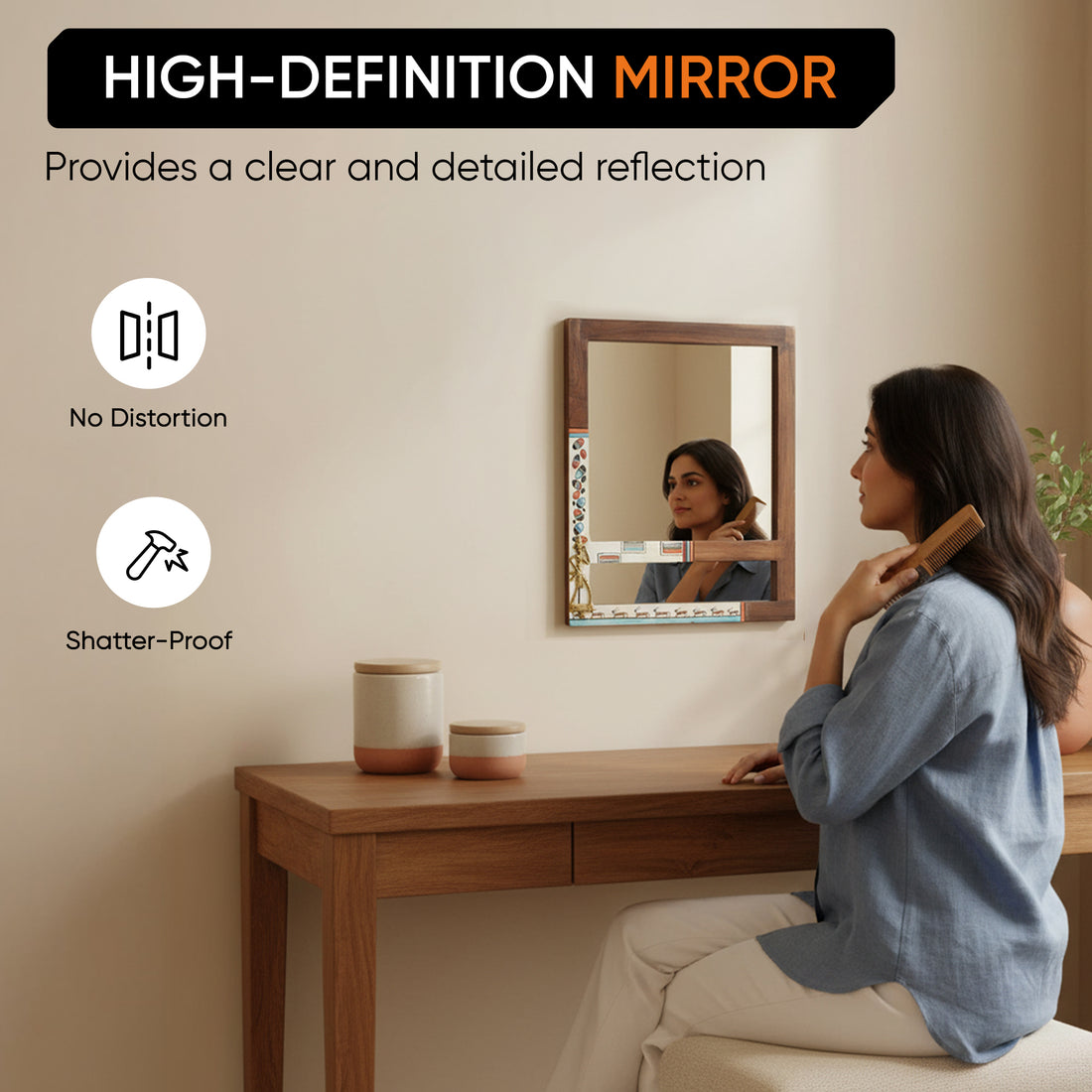 Reflective Spendor Teakwood Mirror