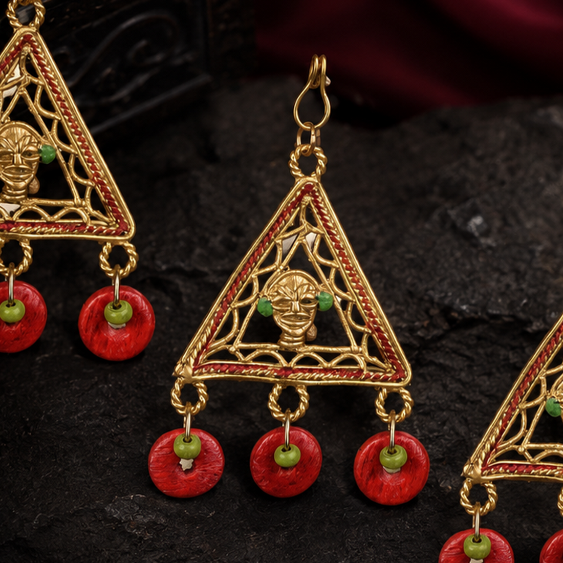 Tribal Trinity Handcrafted Brass Buttons S03