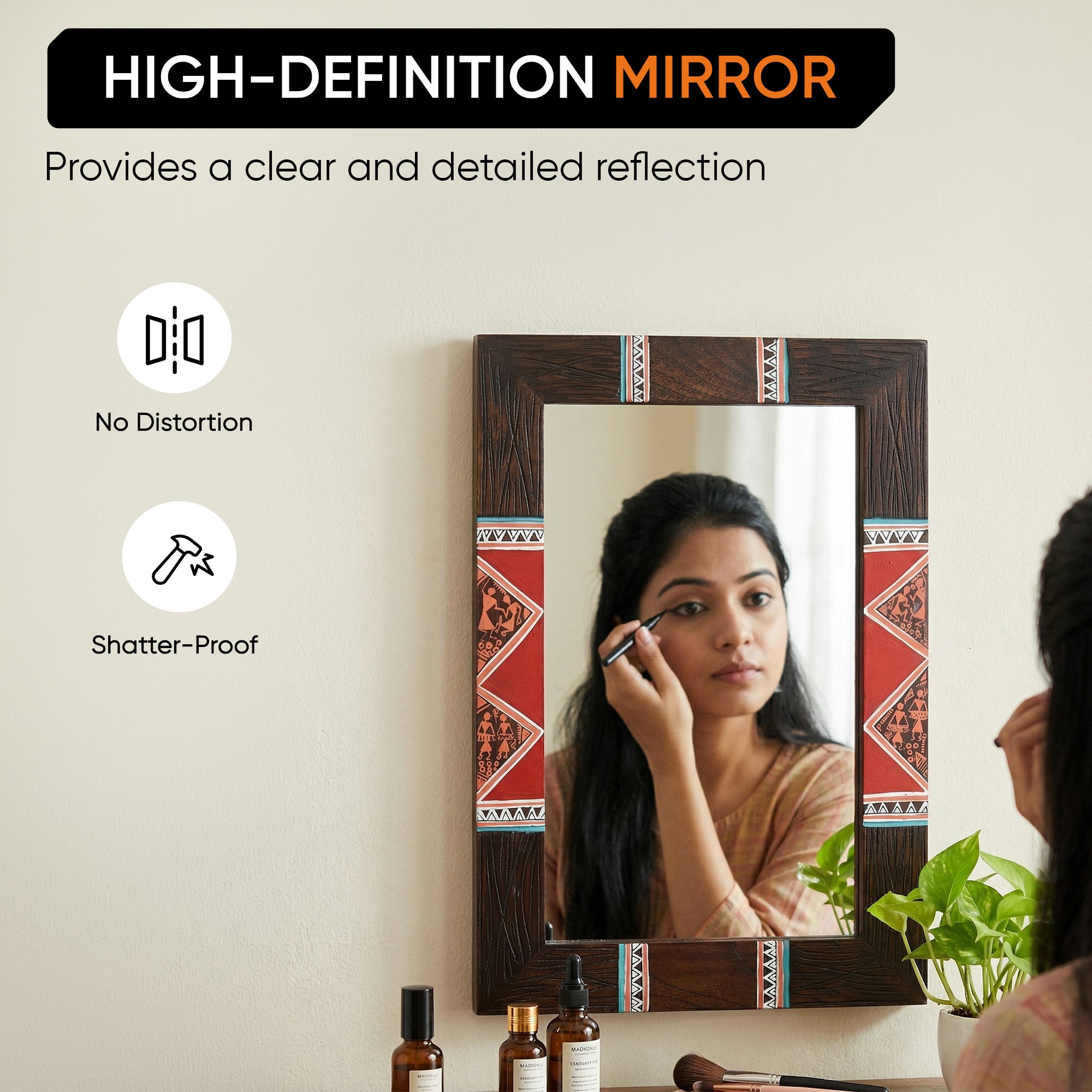 Artistic Reflections Wooden Mirror
