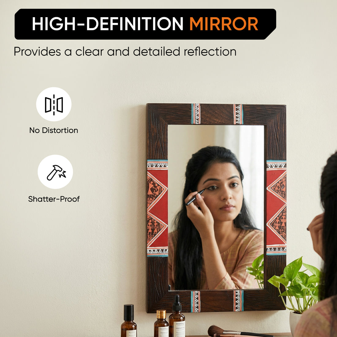 Artistic Reflections Wooden Mirror