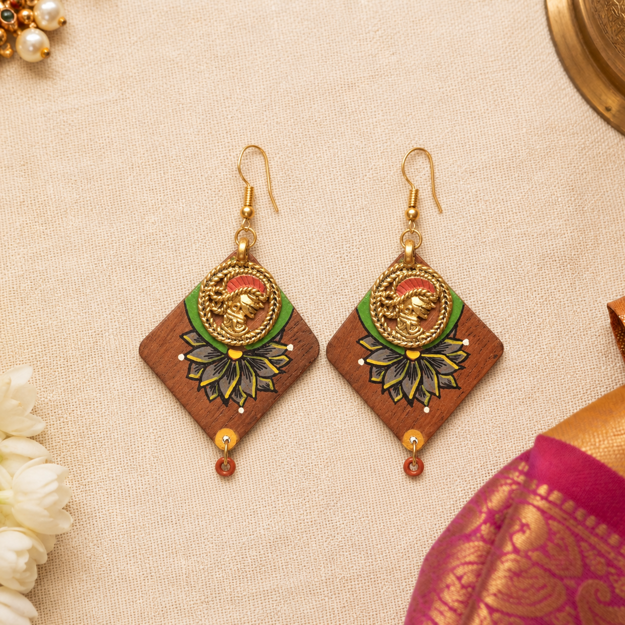 Butterfly-I' Handcrafted Tribal Wooden Earrings