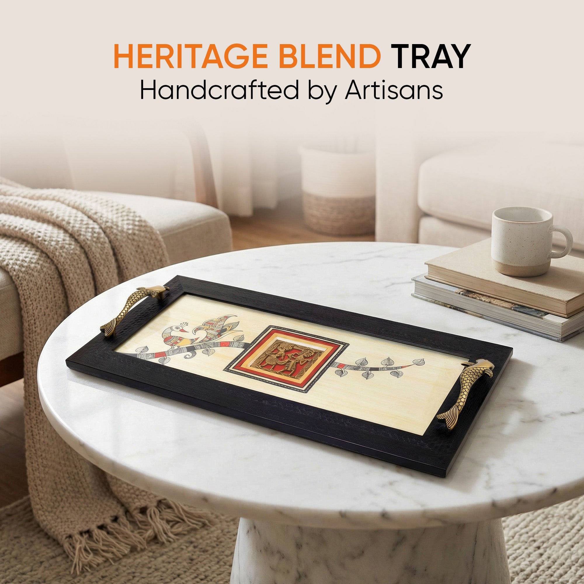 Heritage Blend Madhubani-Dhokra Tray