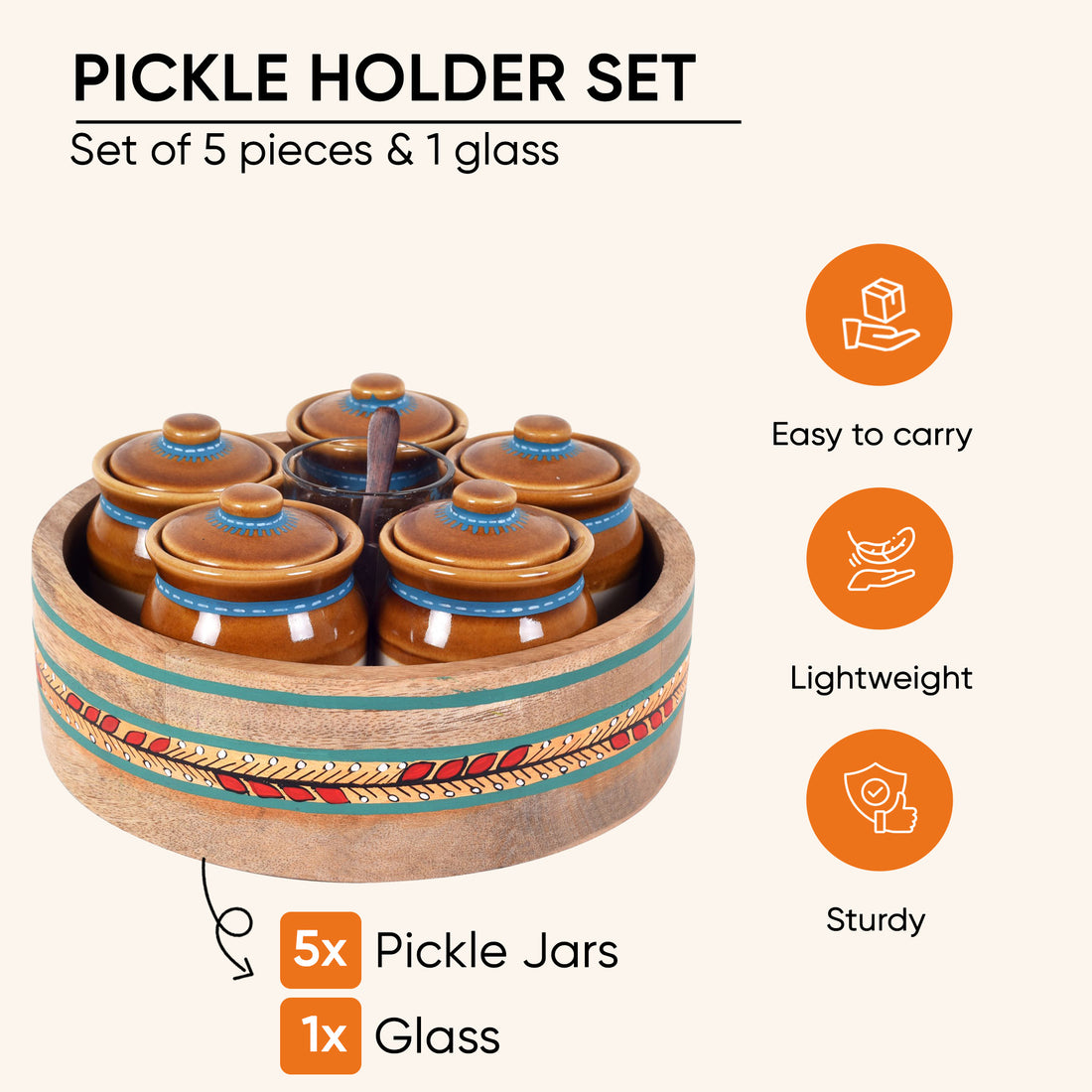 Dadi ma ke achaar SET OF 5 (9x9x4.6)