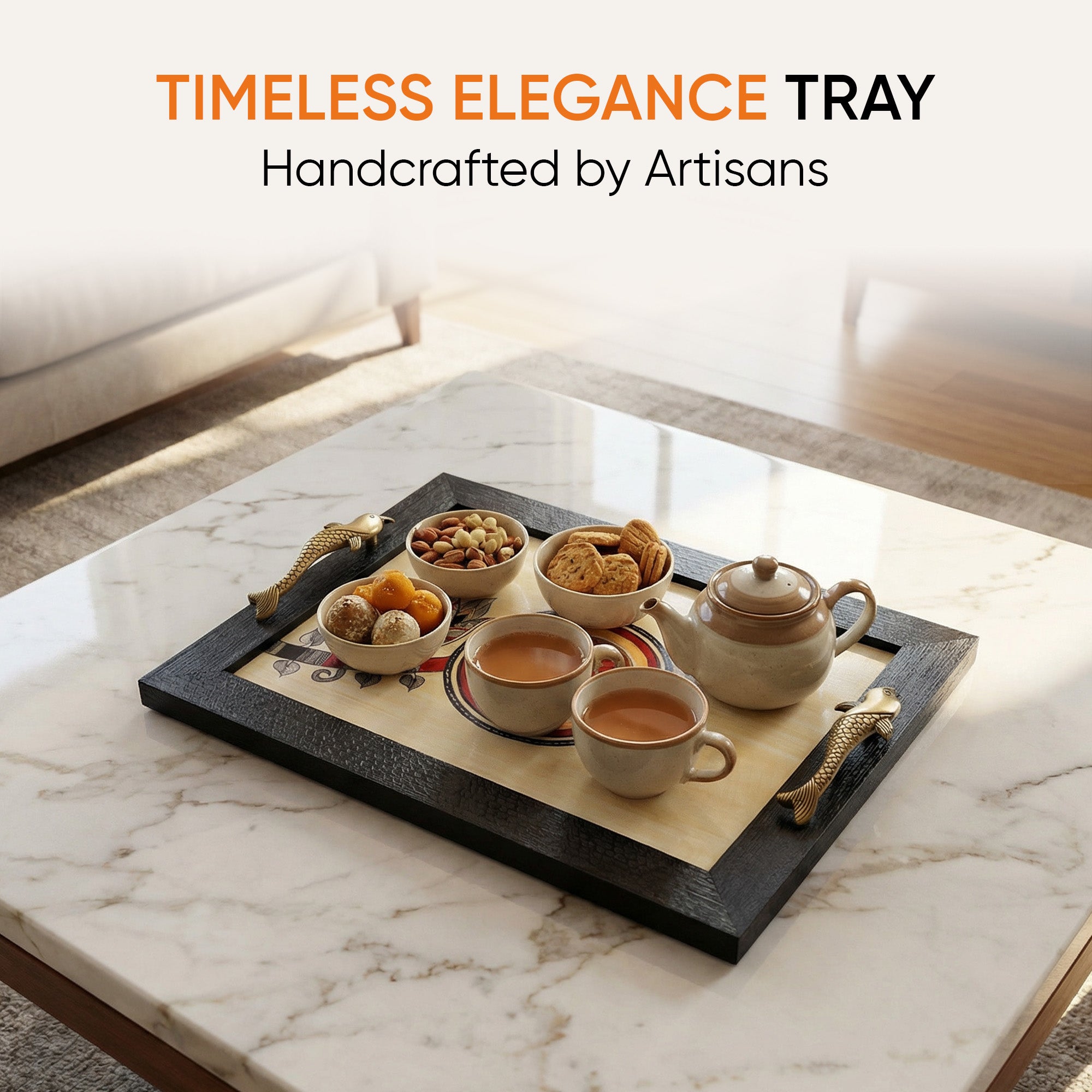 Timeless Elegance Fusion Art Tray