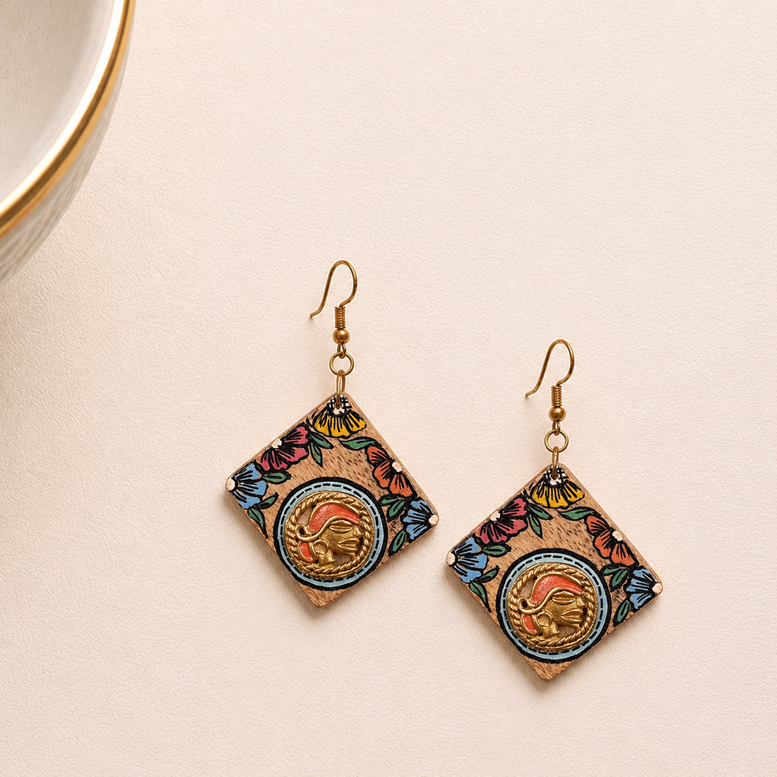 Butterfly-VII' Handcrafted Tribal Wooden Earrings