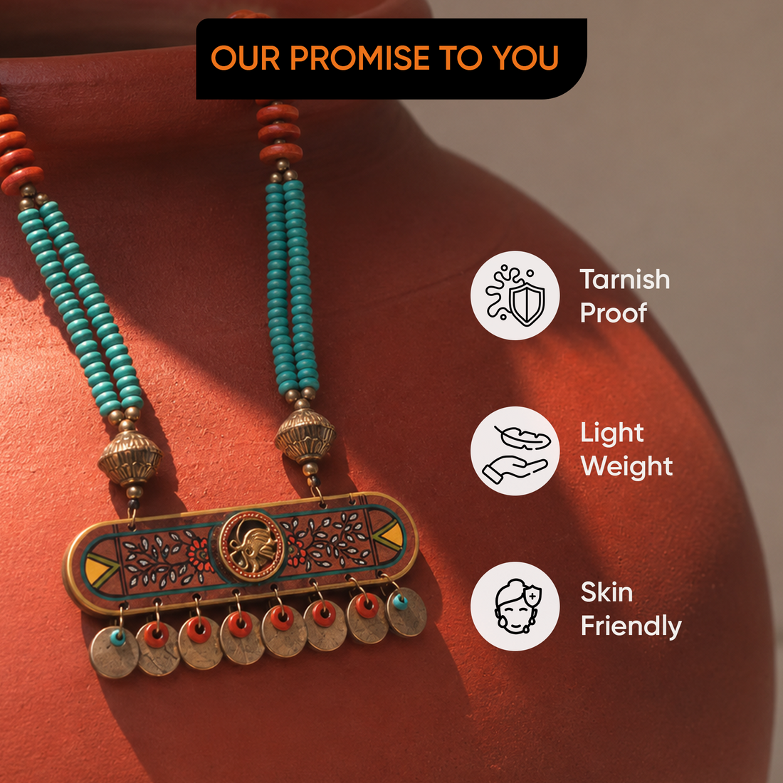 Urvashi' Handcrafted Tribal Dhokra Necklace