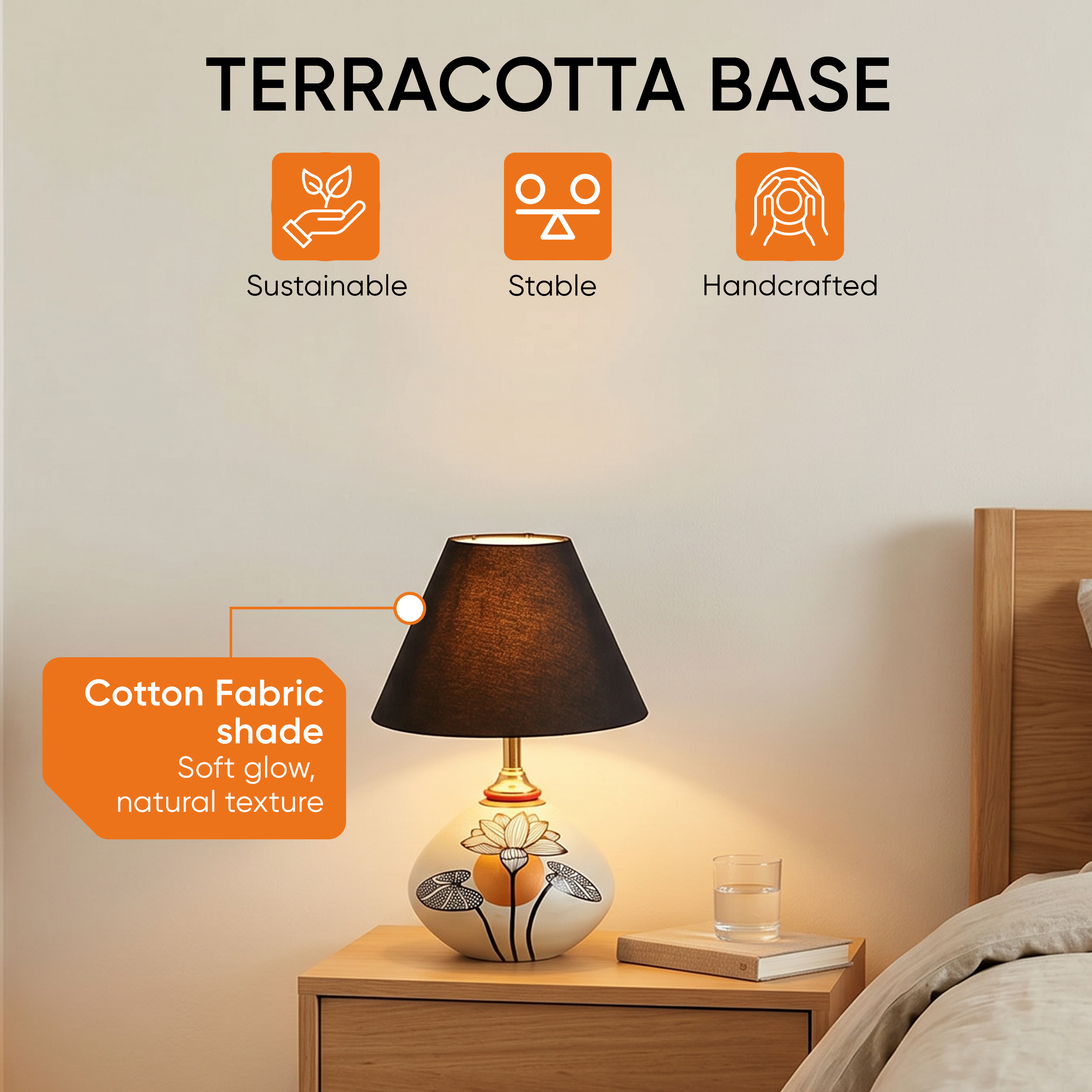 Silver Bloom Terracotta Table Lampshade  (8x8x14)
