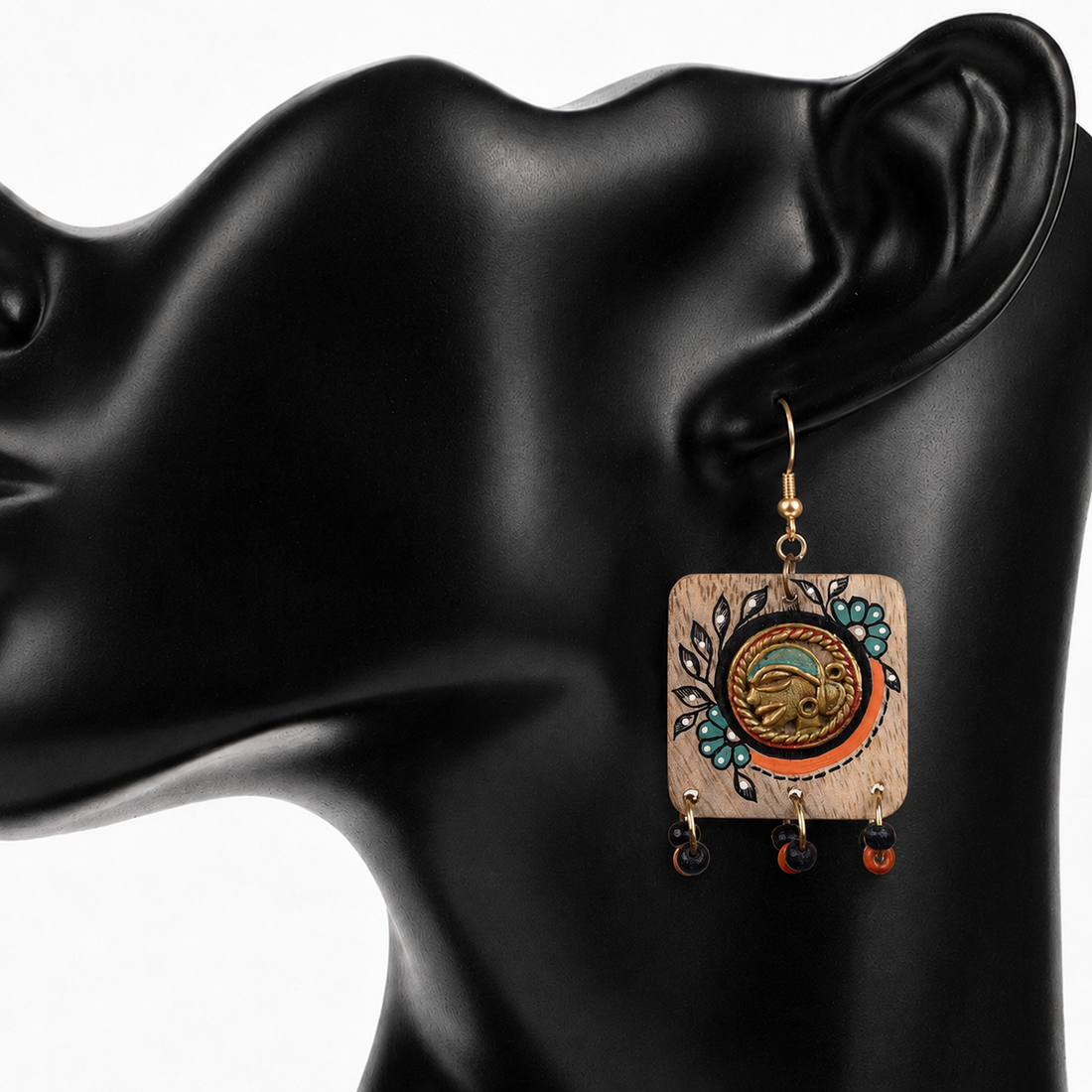 Butterfly-VIII' Handcrafted Tribal Wooden Earrings