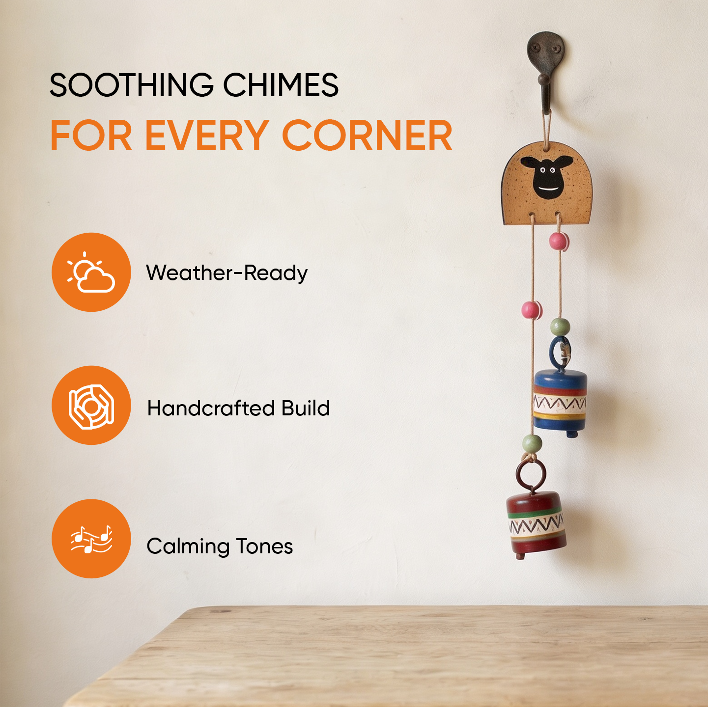 Tintin Dog Windchime with Two Metal Bells