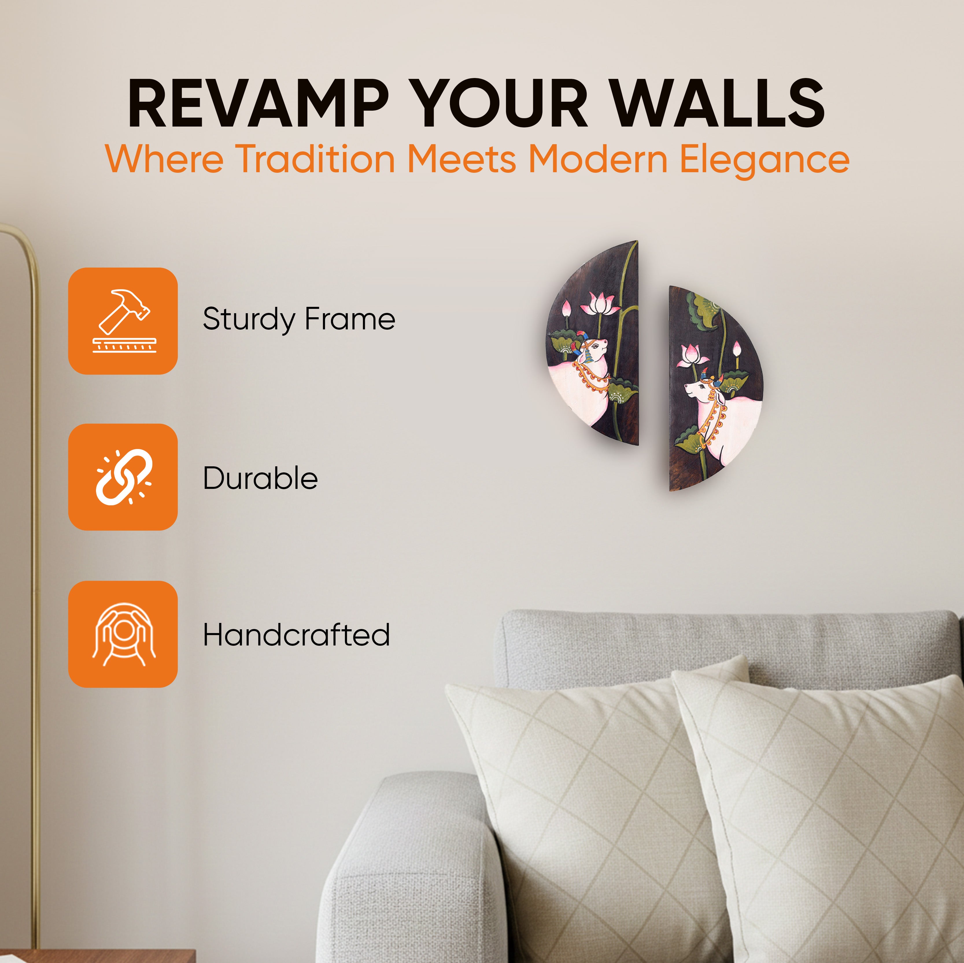 Pichhwai Nandi  Handpainted Wall Accent