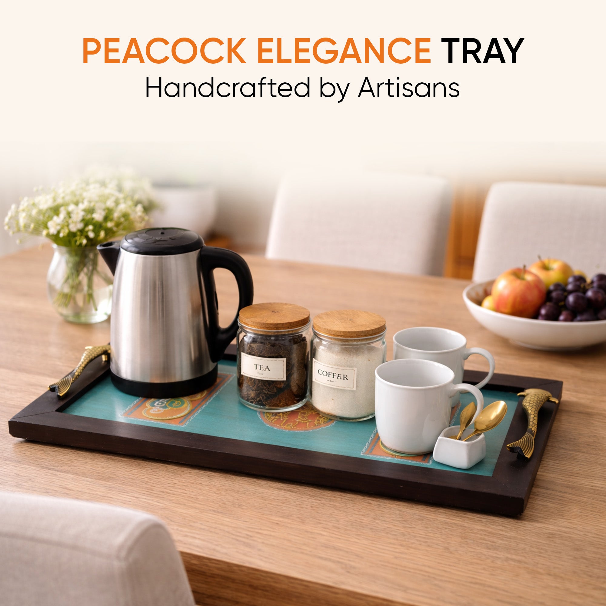 Peacock Elegance Tray