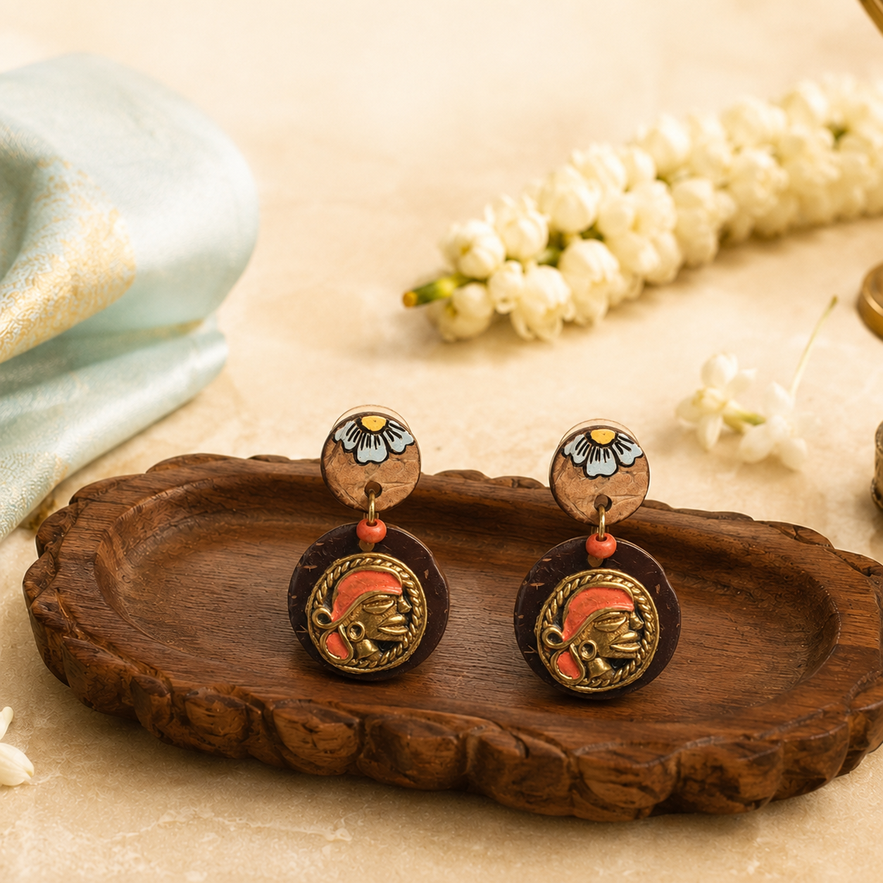 Princess-I' Handcrafted Tribal Wooden Earrings
