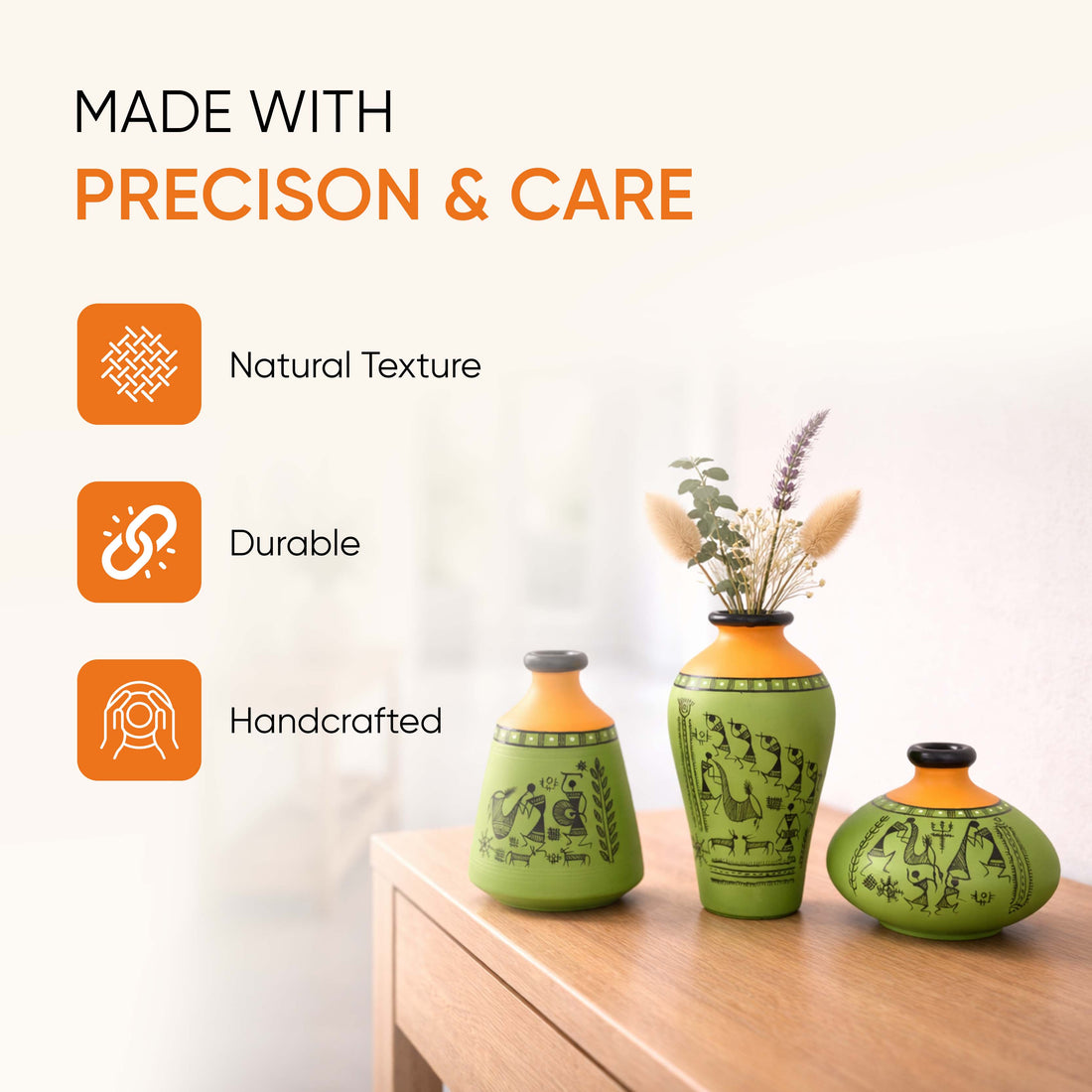 Savana Terracotta Vases Set of 3