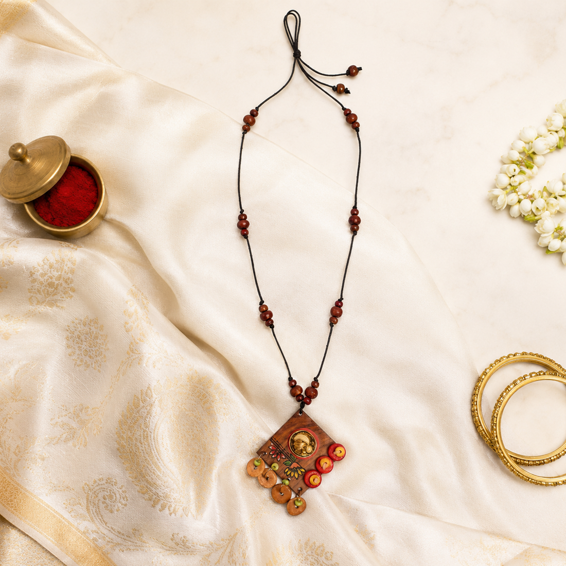 Queen of Wisdom' Handcrafted Tribal Dhokra Necklace