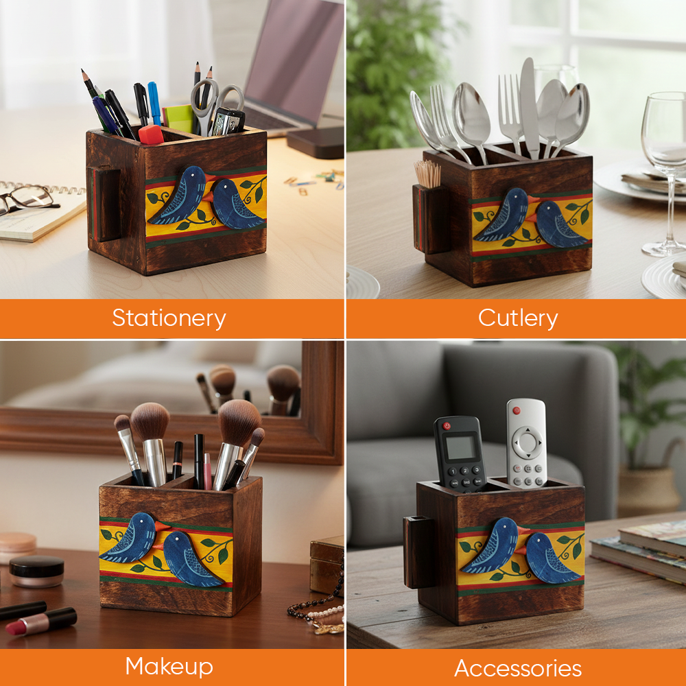 Love Birds Cutlery Holder Small (4.5x4x4)
