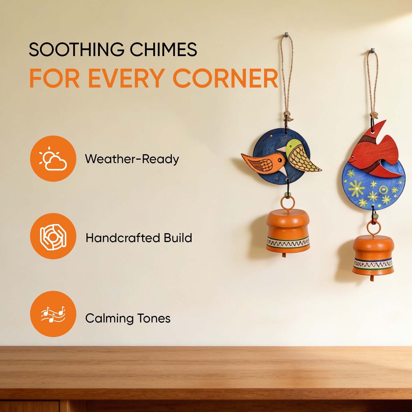 Celestial Harmony Bird & Fish Wind Chime Set