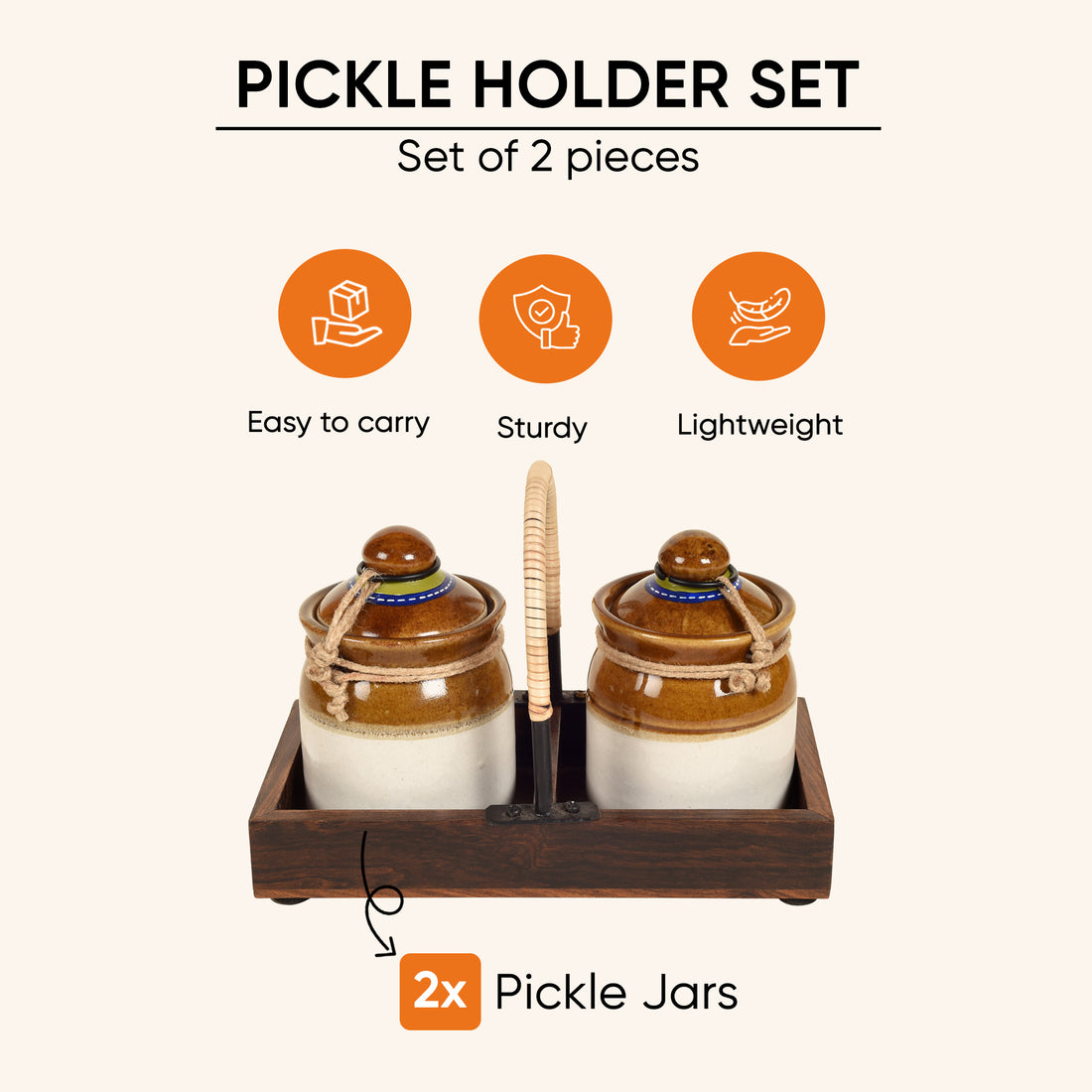 Chatore Barni Set with Cane embellished Tray
