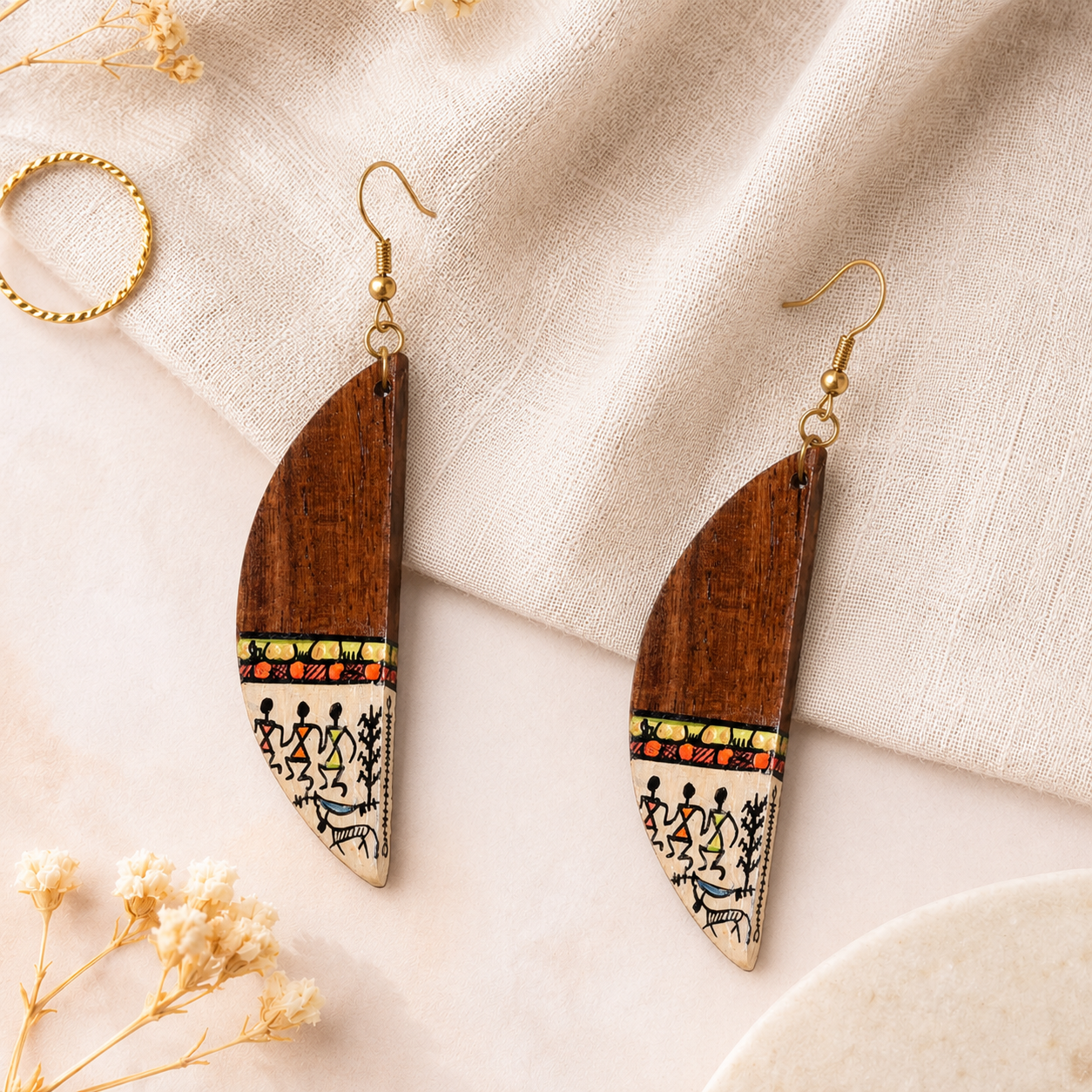 Dew Half Moon Earrings