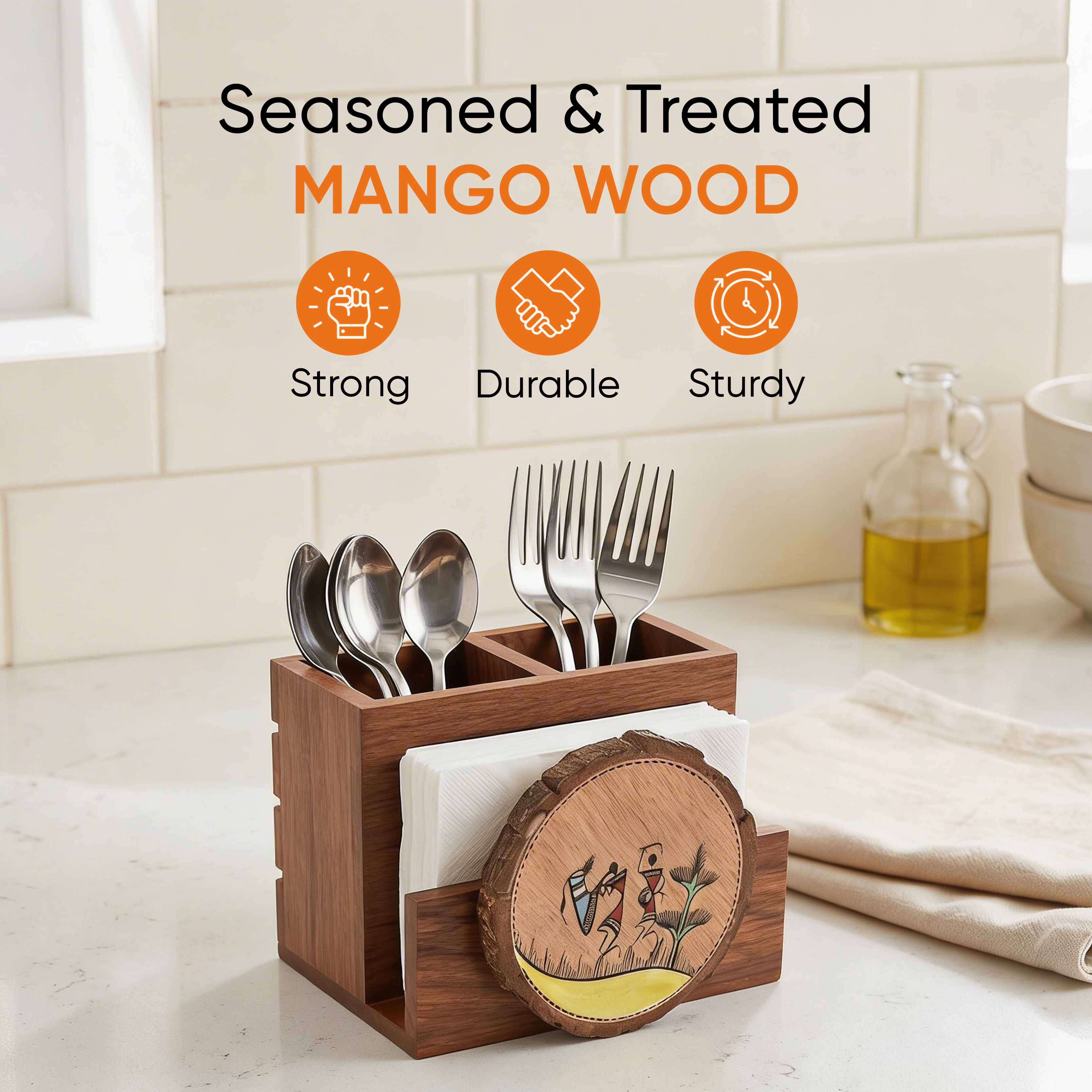 Warli Fusion Cutlery Holder