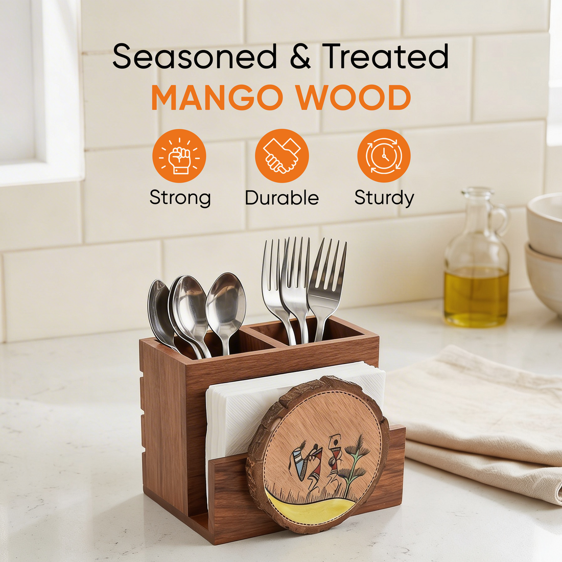 Warli Fusion Cutlery Holder
