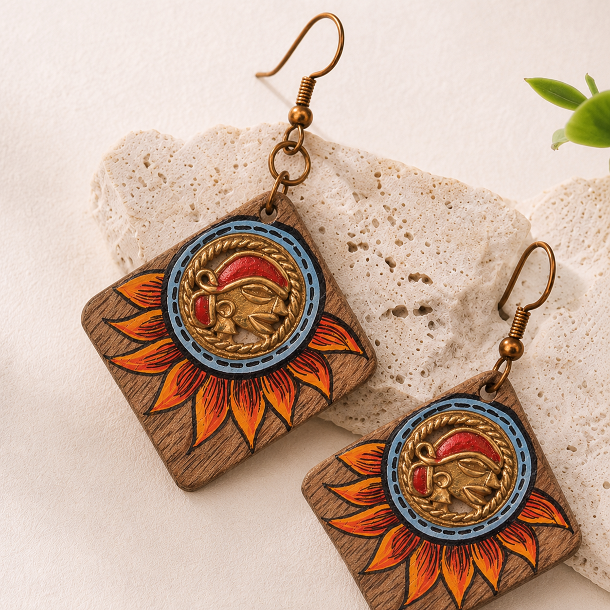 Butterfly-VI' Handcrafted Tribal Wooden Earrings