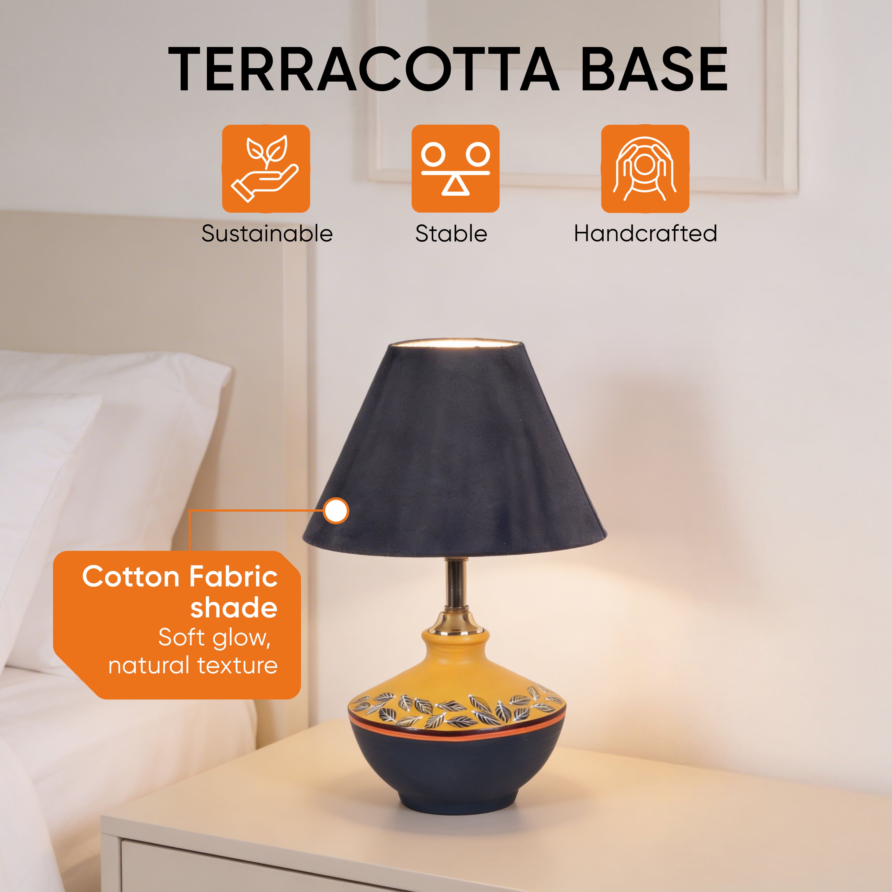 Sunflower Dreams Terracotta Table Lampshade ( 8x8x13)