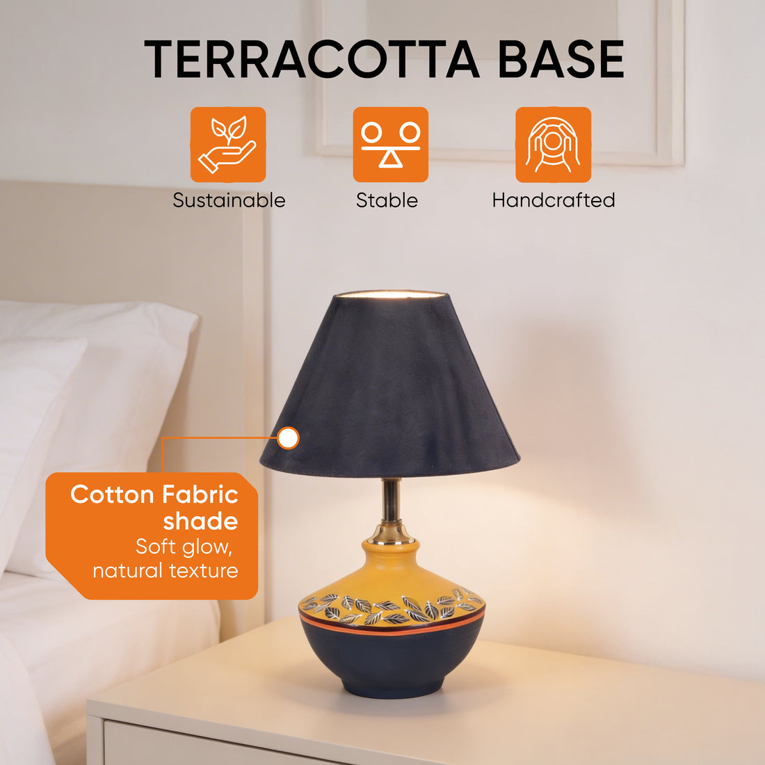 Sunflower Dreams Terracotta Table Lampshade ( 8x8x13)