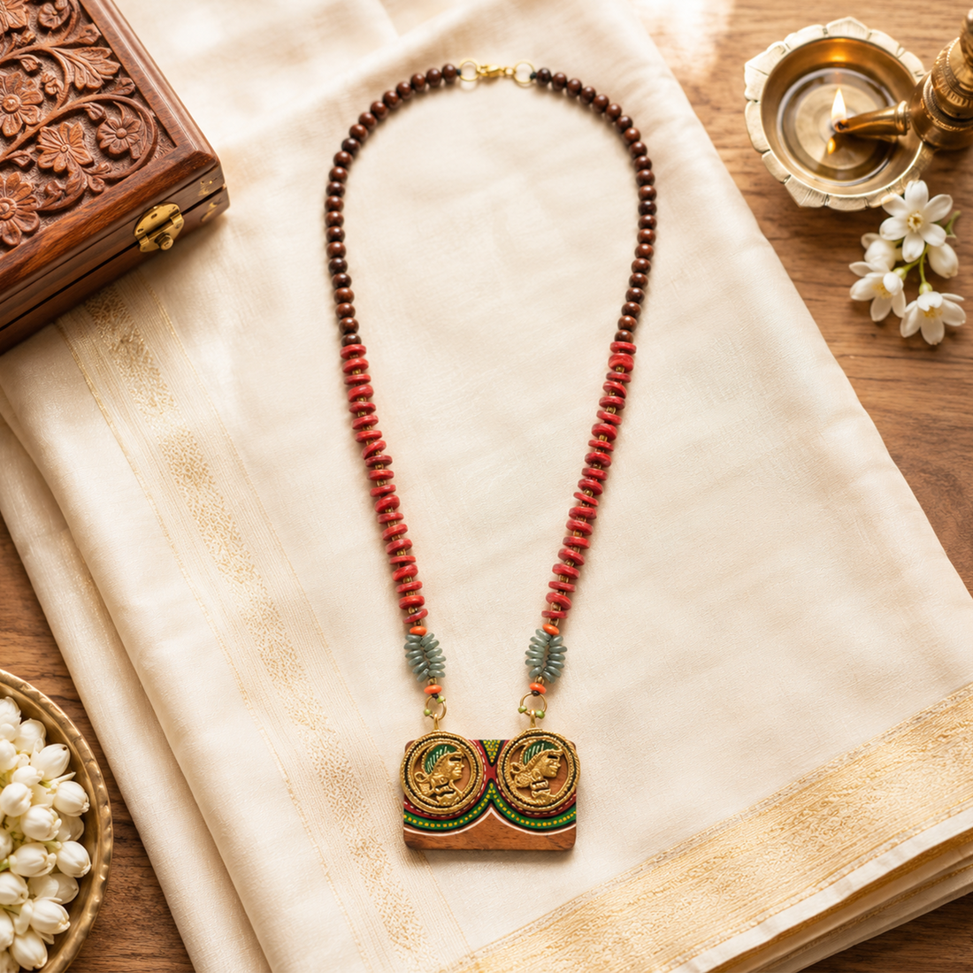 Queen's Twin Handcrafted Necklace