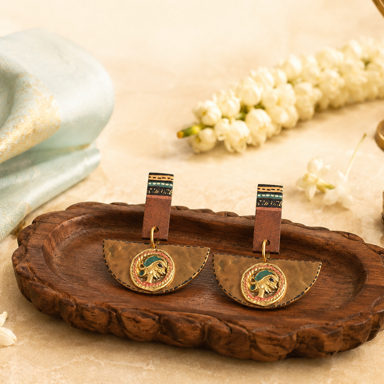 Queen Moon Handcrafted Earring