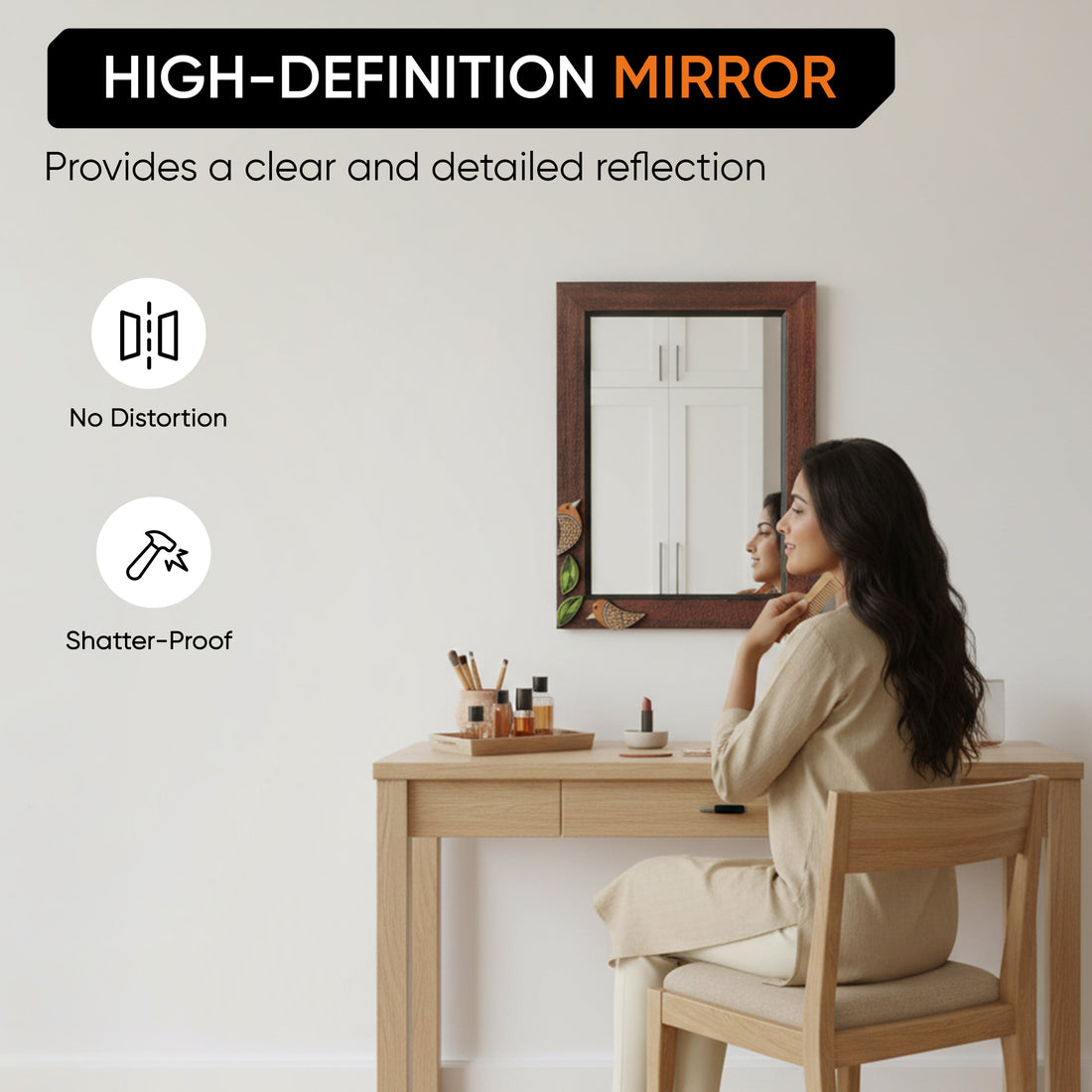 Mirror Handcrafted with Two Birds Tiles (12x16)