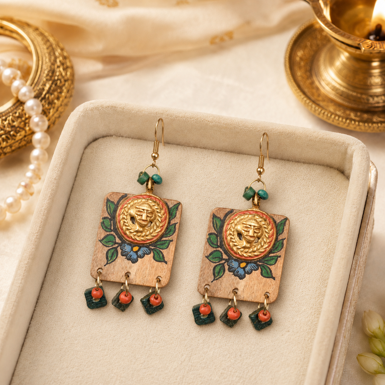 Butterfly-XI' Handcrafted Tribal Wooden Earrings