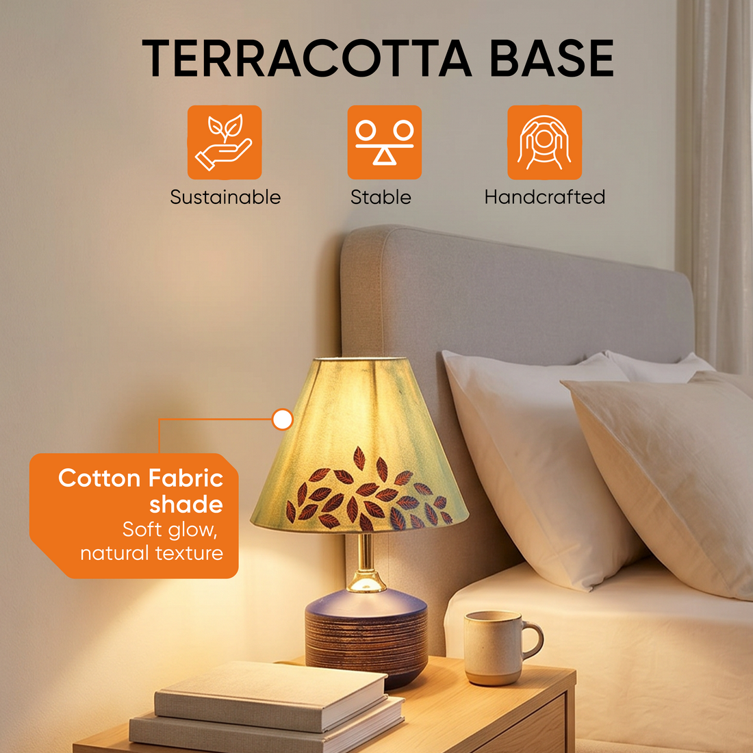 Ocean Mist Terracotta Table Lampshade ( 8x8x12)
