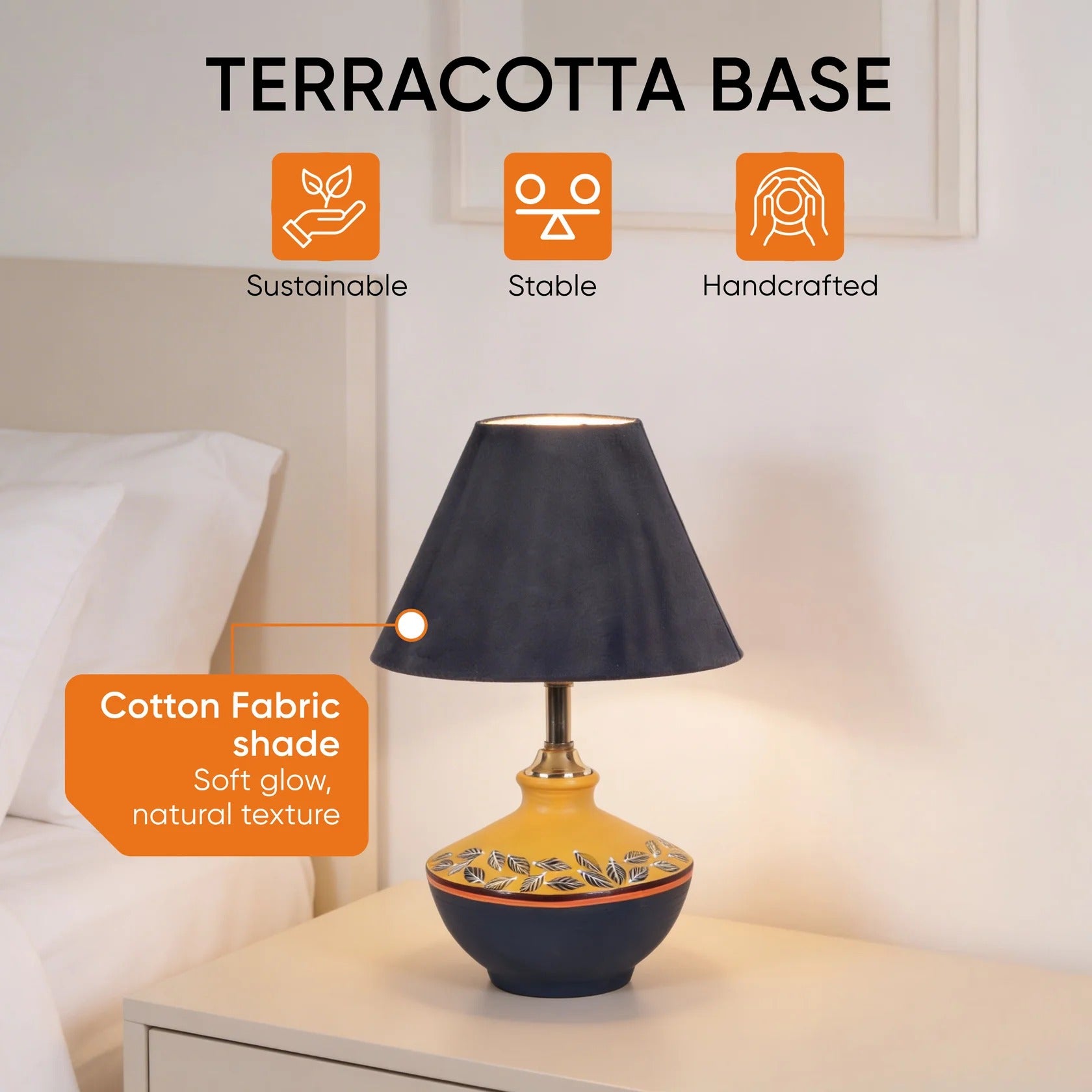 Sunflower Dreams Terracotta Table Lampshade ( 8x8x13)