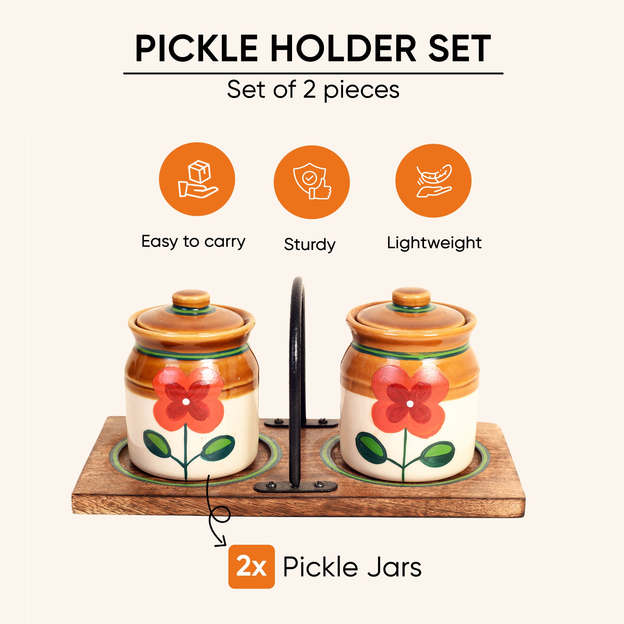 Pickle Jars Set of 2 with stand