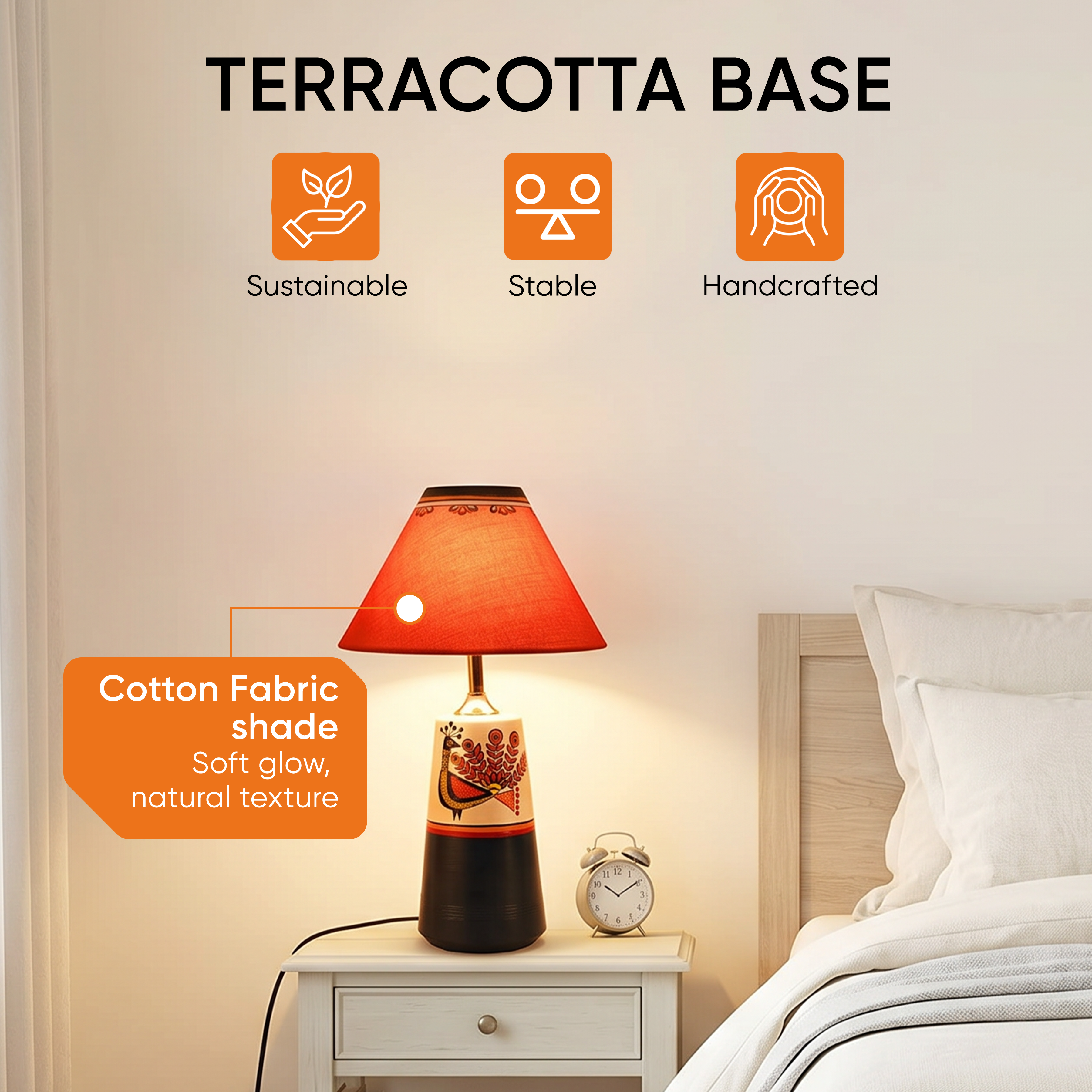 Dancing Peacock Pyramid Table Lamp
