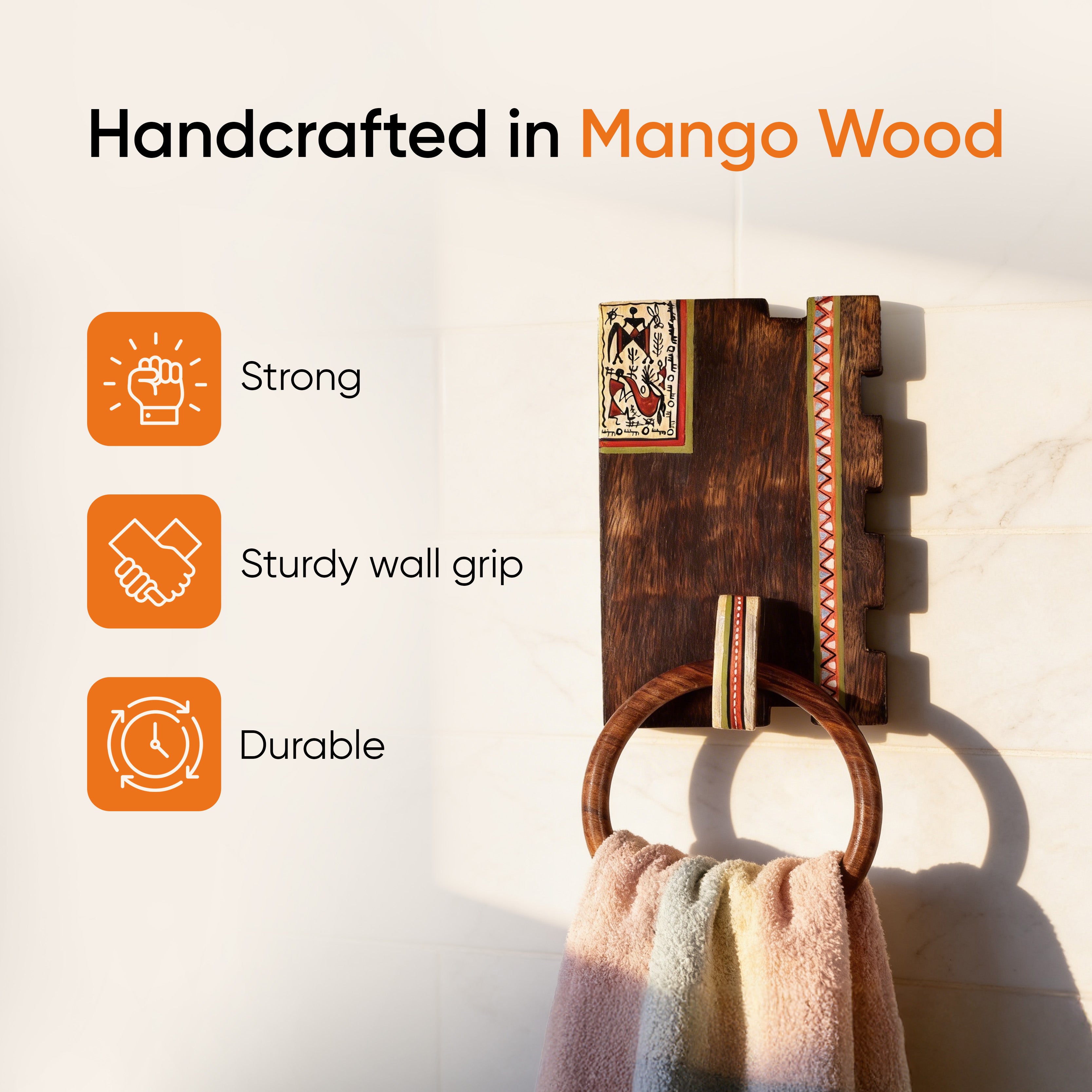 Warli Melody Towel Holder (4.5x2x10.5)